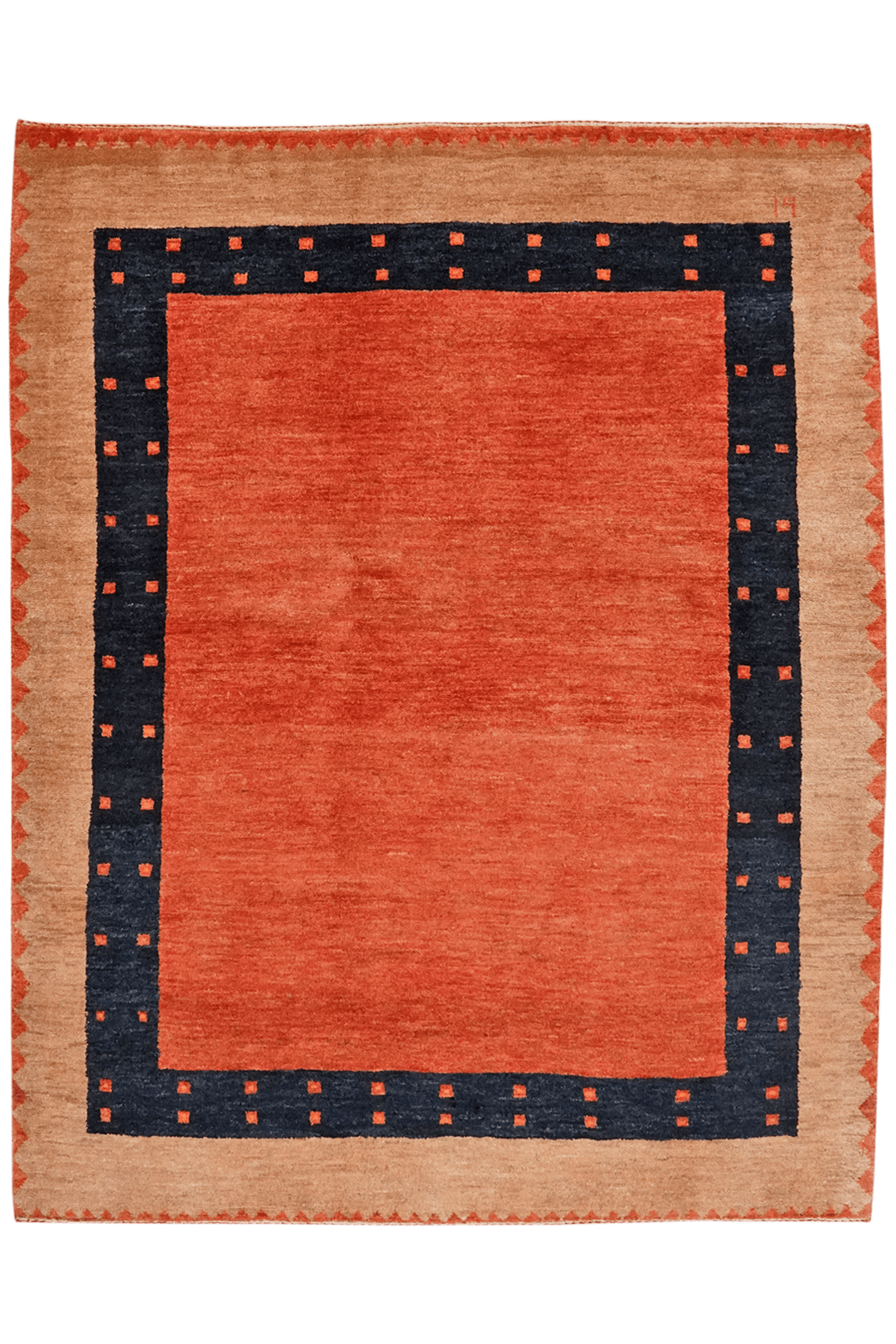 Rizbaf — Hand-knotted, 125x160 cm, Red, 100% Virgin Wool | Main view