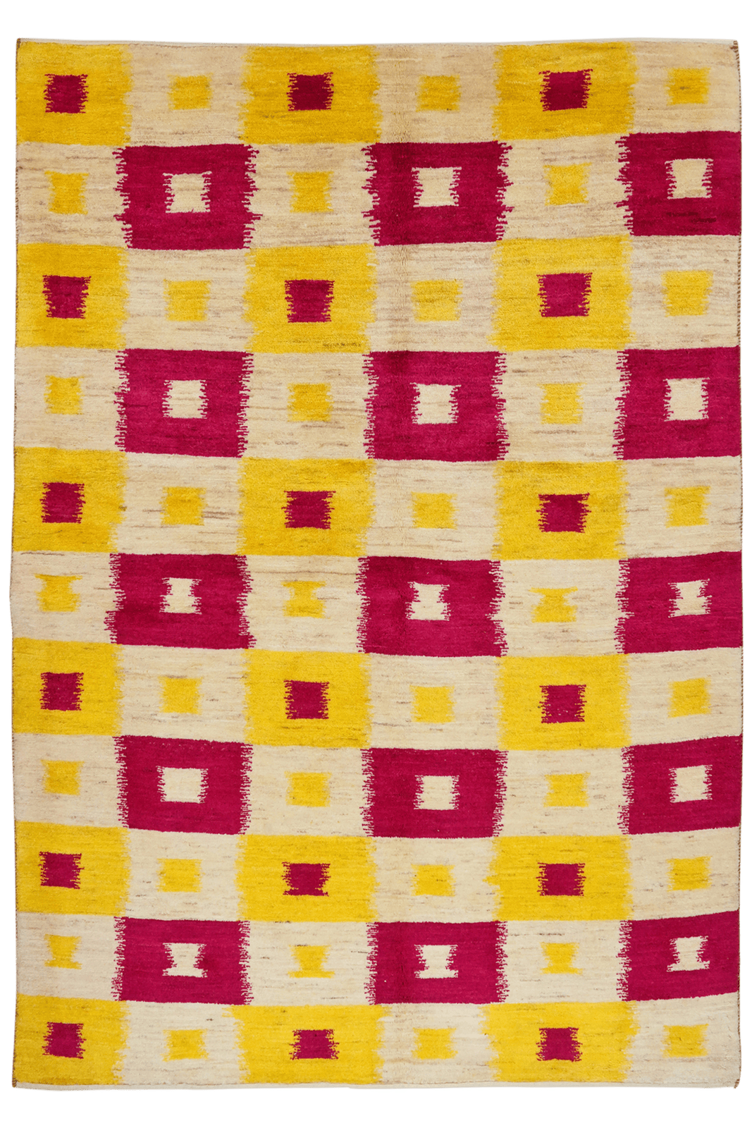 Rizbaf — Hand-knotted, 144x207 cm, Yellow, 100% Virgin Wool | Main view