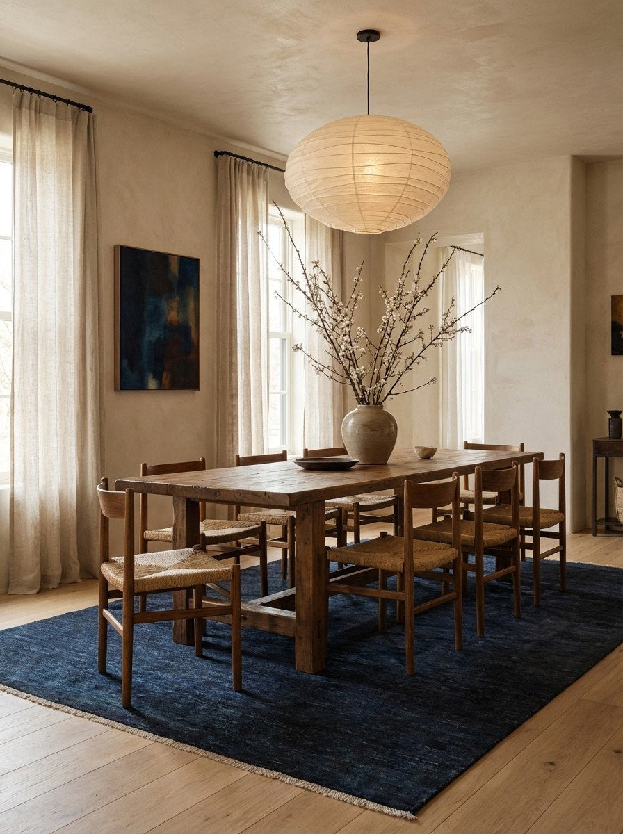 Gabbeh — Handgefertigt, 362x266 cm, Blau, 100% Virgin Wool | Detail view