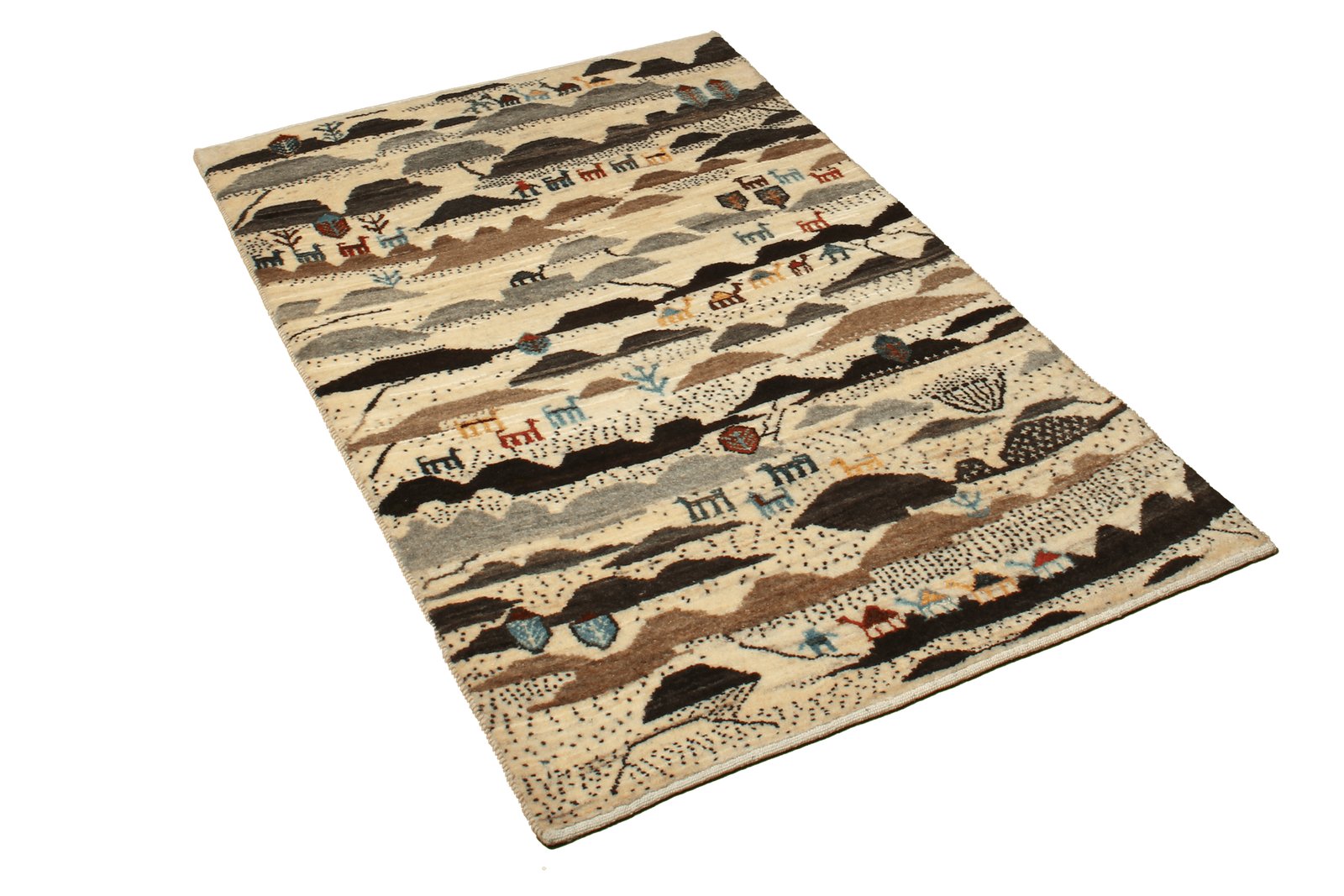 Rizbaf — Hand-knotted, 84x131 cm, Beige, 100% Virgin Wool | View 4