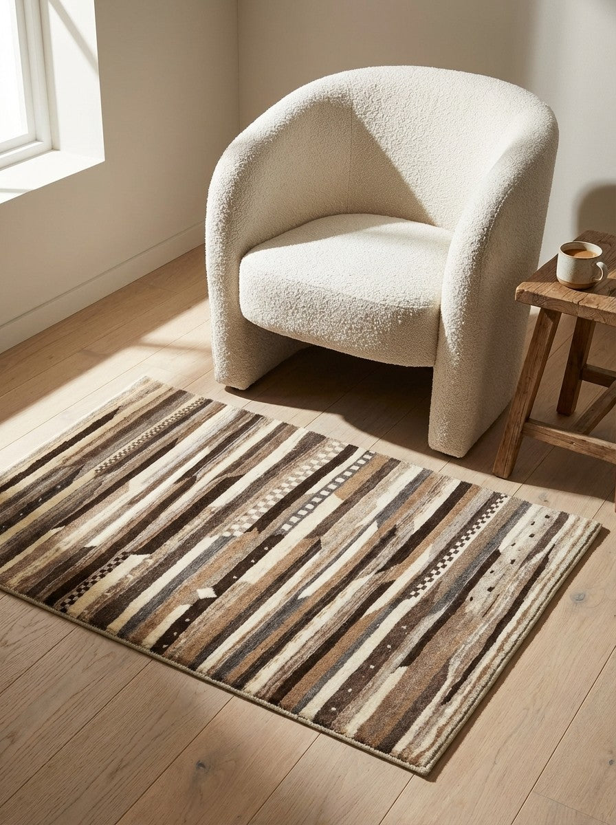 Rizbaf — Hand-knotted, 83x131 cm, Beige, 100% Virgin Wool | Detail view