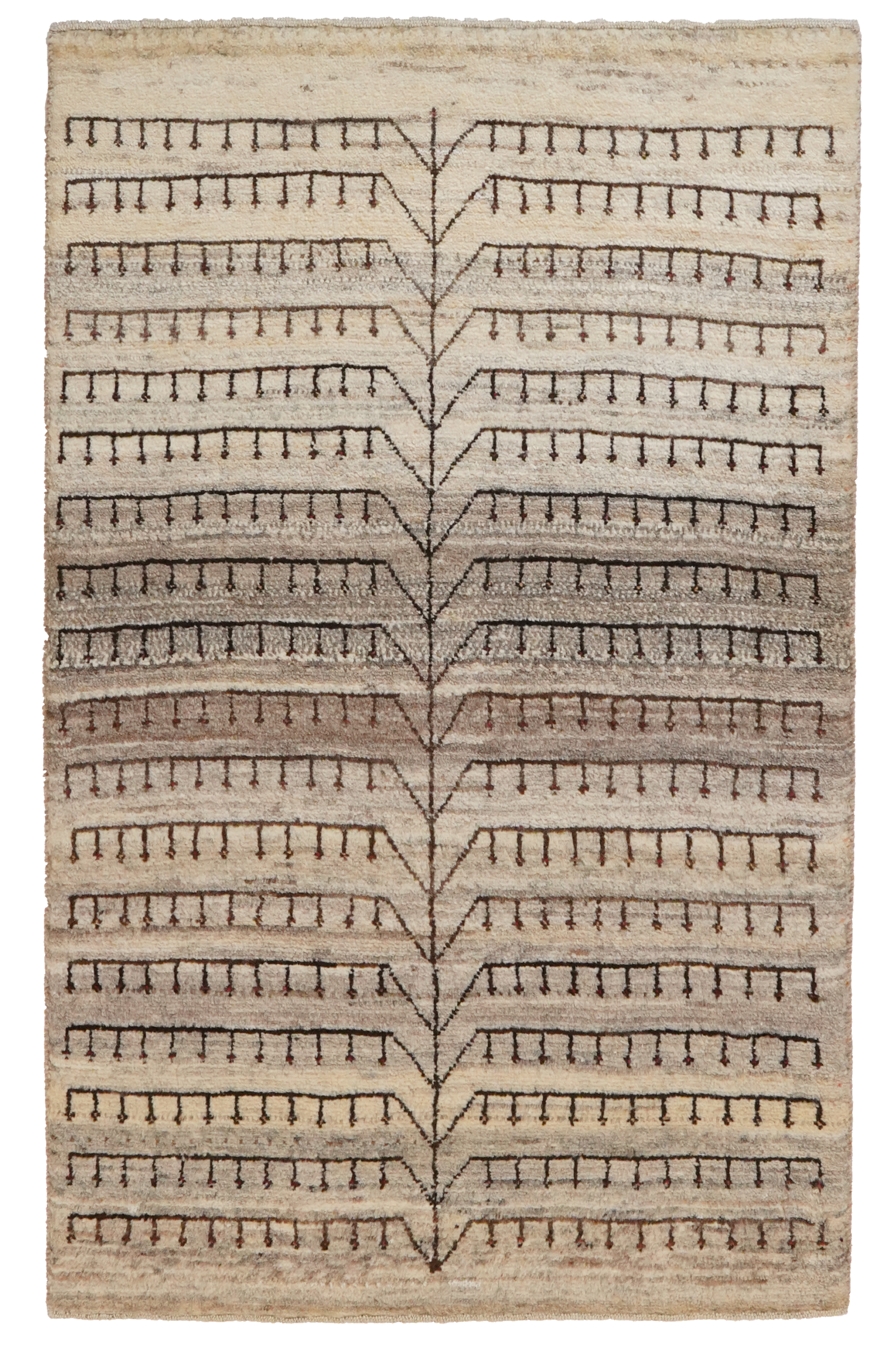 Rizbaf — Handgefertigt, 128x80 cm, Beige, 100% Virgin Wool | Main view