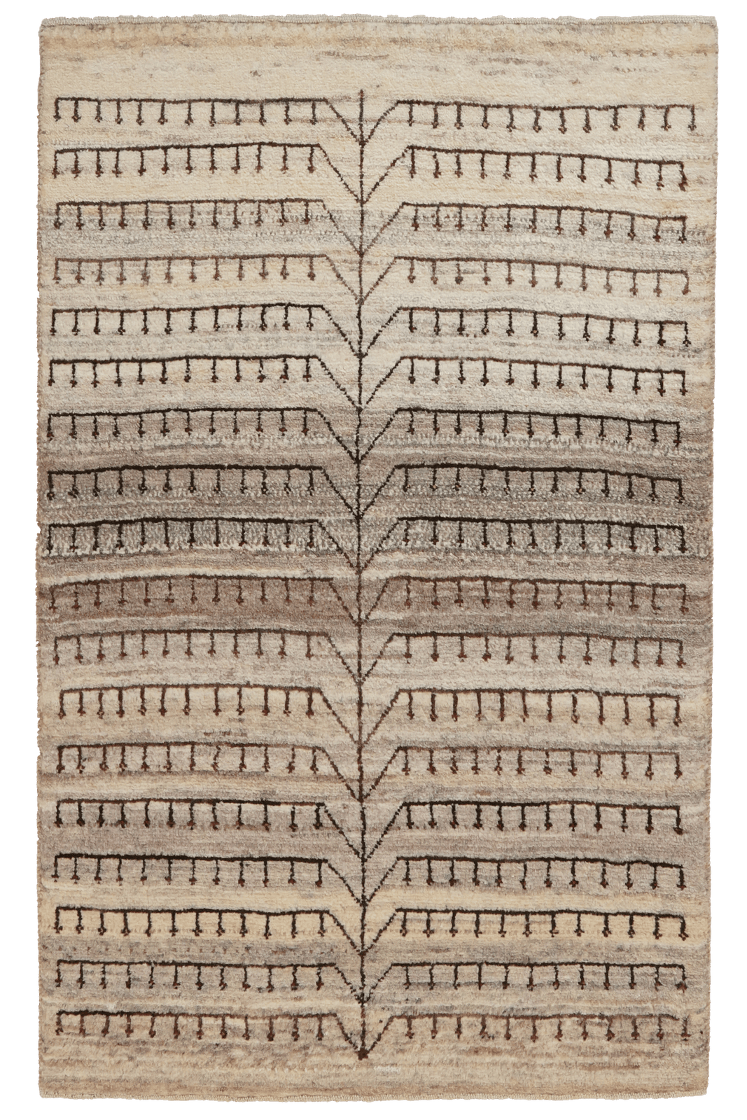 Rizbaf — Hand-knotted, 80x128 cm, Beige, 100% Virgin Wool | Main view