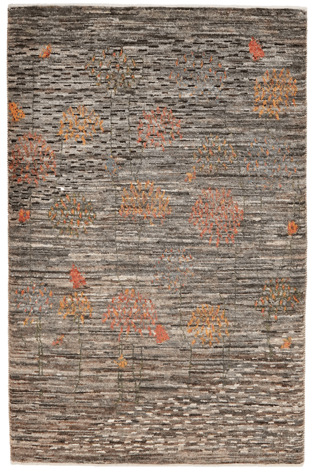 Rizbaf — Hand-knotted, 86x132 cm, Grey, 100% Virgin Wool | Main view