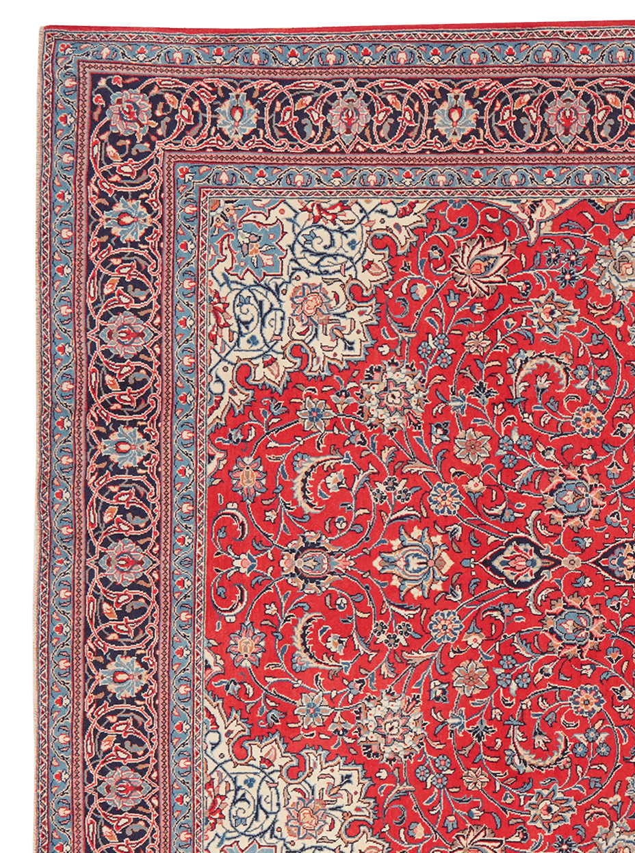Sarough — Hand-knotted, 240x351 cm, Red, 100% Virgin Wool | View 3