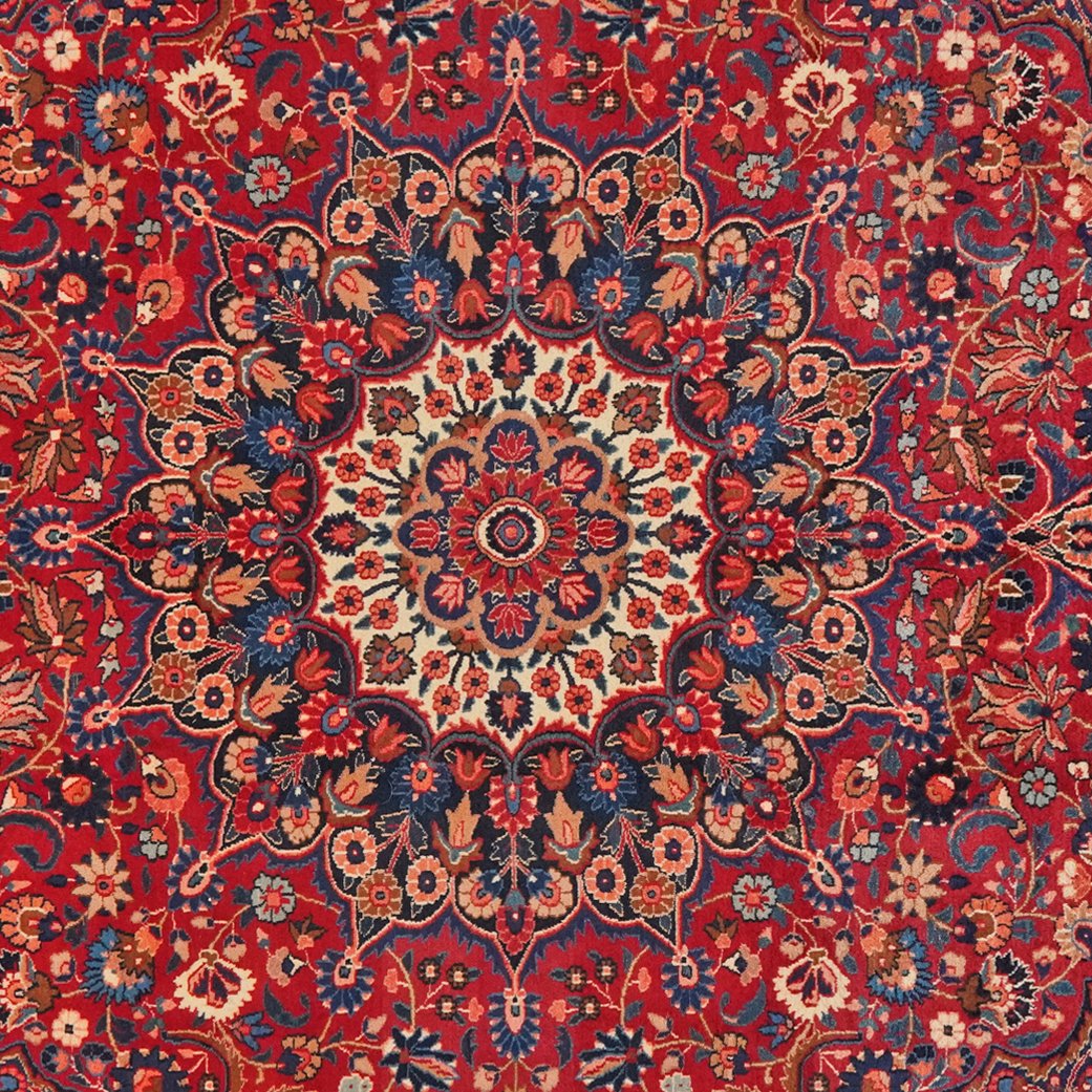 Moud — Hand-knotted, 202x290 cm, Red, 100% Virgin Wool | View 4
