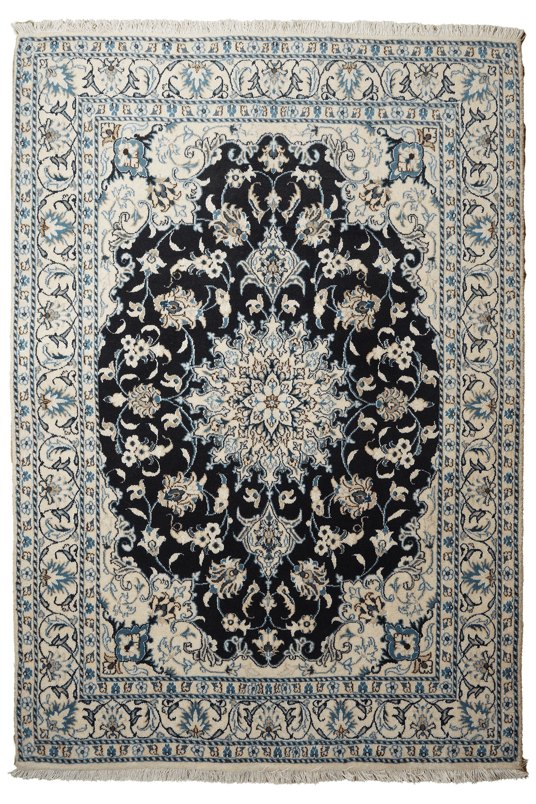 Nain 12La — Hand-knotted, 147x212 cm, Blue, 100% Virgin Wool | Main view