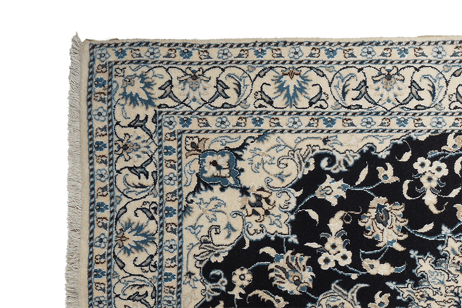Nain 12La — Hand-knotted, 147x212 cm, Blue, 100% Virgin Wool | View 3