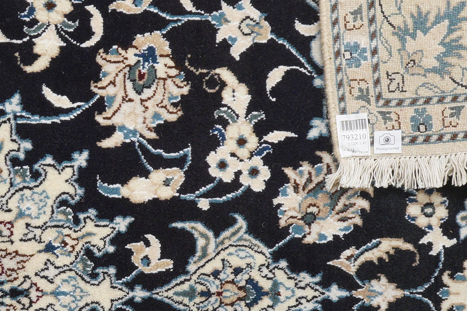 Nain 12La — Hand-knotted, 147x212 cm, Blue, 100% Virgin Wool | View 6