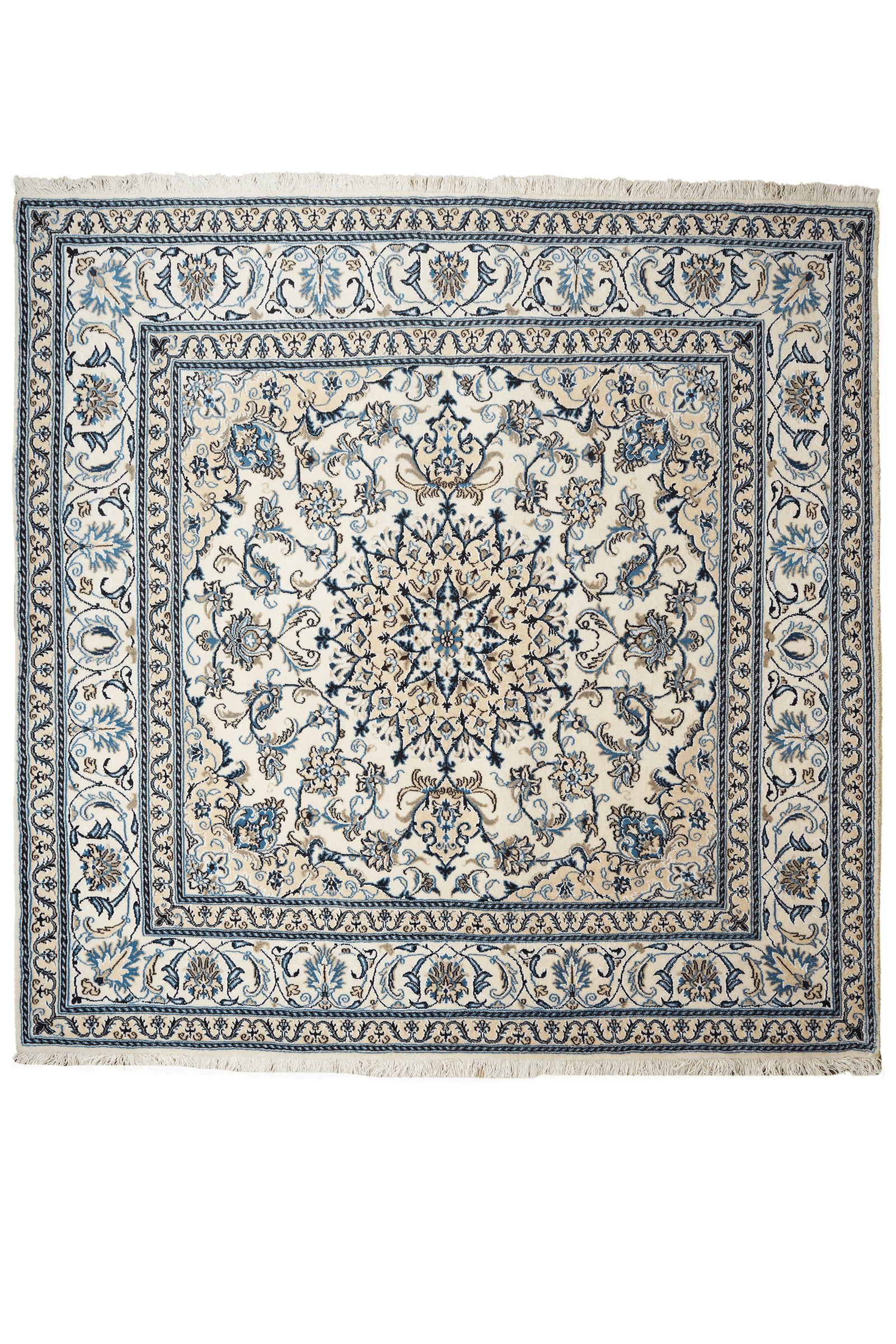 Nain 12La — Hand-knotted, 197x196 cm, Beige, 100% Virgin Wool | Main view