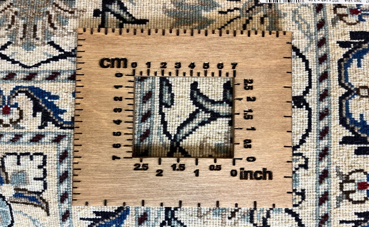 Nain 12La — Hand-knotted, 149x207 cm, Blue, 100% Virgin Wool | View 11