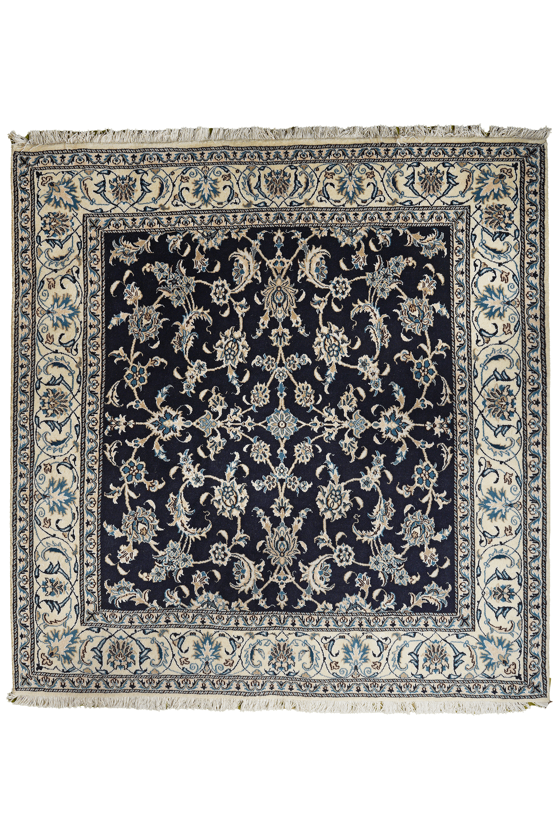 Nain 12La — Hand-knotted, 200x206 cm, Blue, 100% Virgin Wool | Main view
