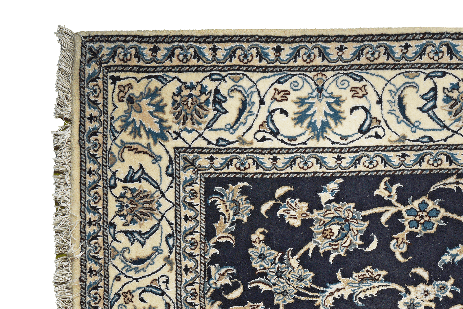 Nain 12La — Hand-knotted, 200x206 cm, Blue, 100% Virgin Wool | View 3