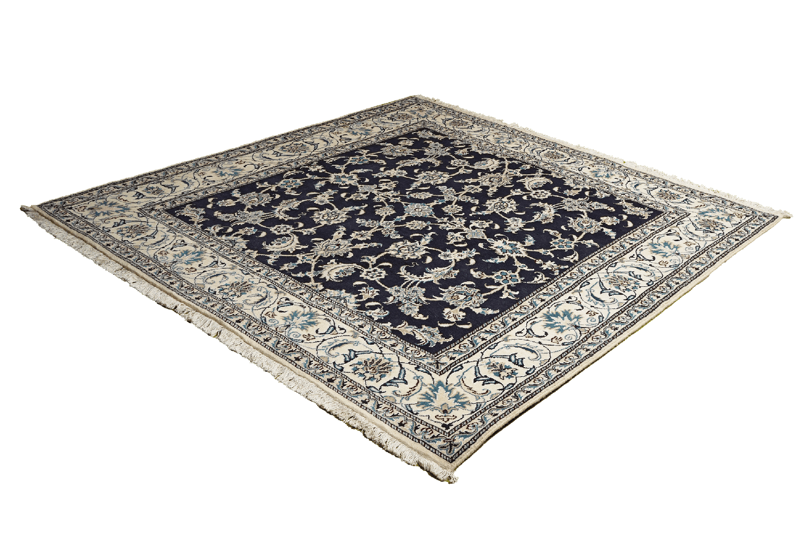 Nain 12La — Hand-knotted, 200x206 cm, Blue, 100% Virgin Wool | View 5