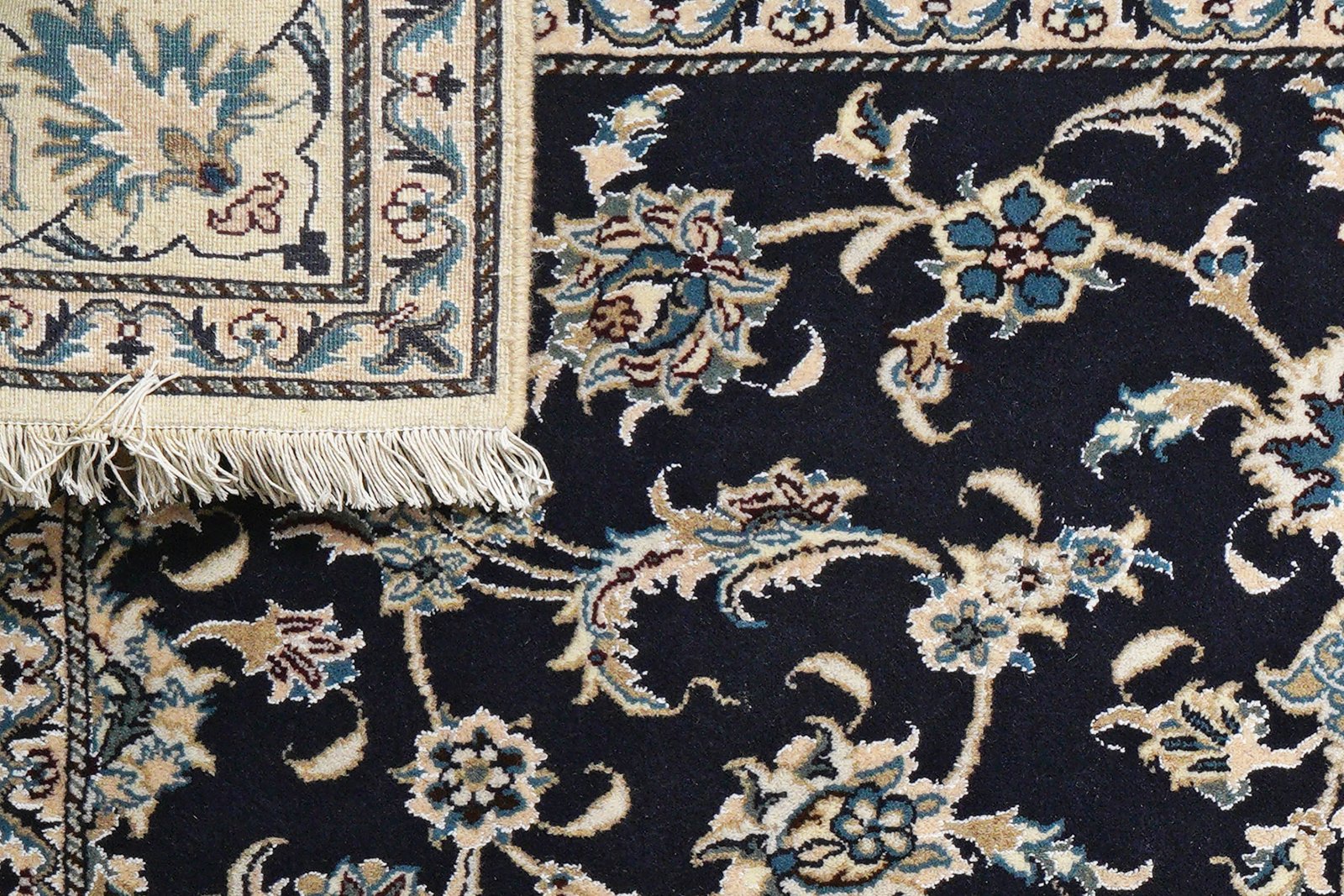 Nain 12La — Hand-knotted, 200x206 cm, Blue, 100% Virgin Wool | View 7
