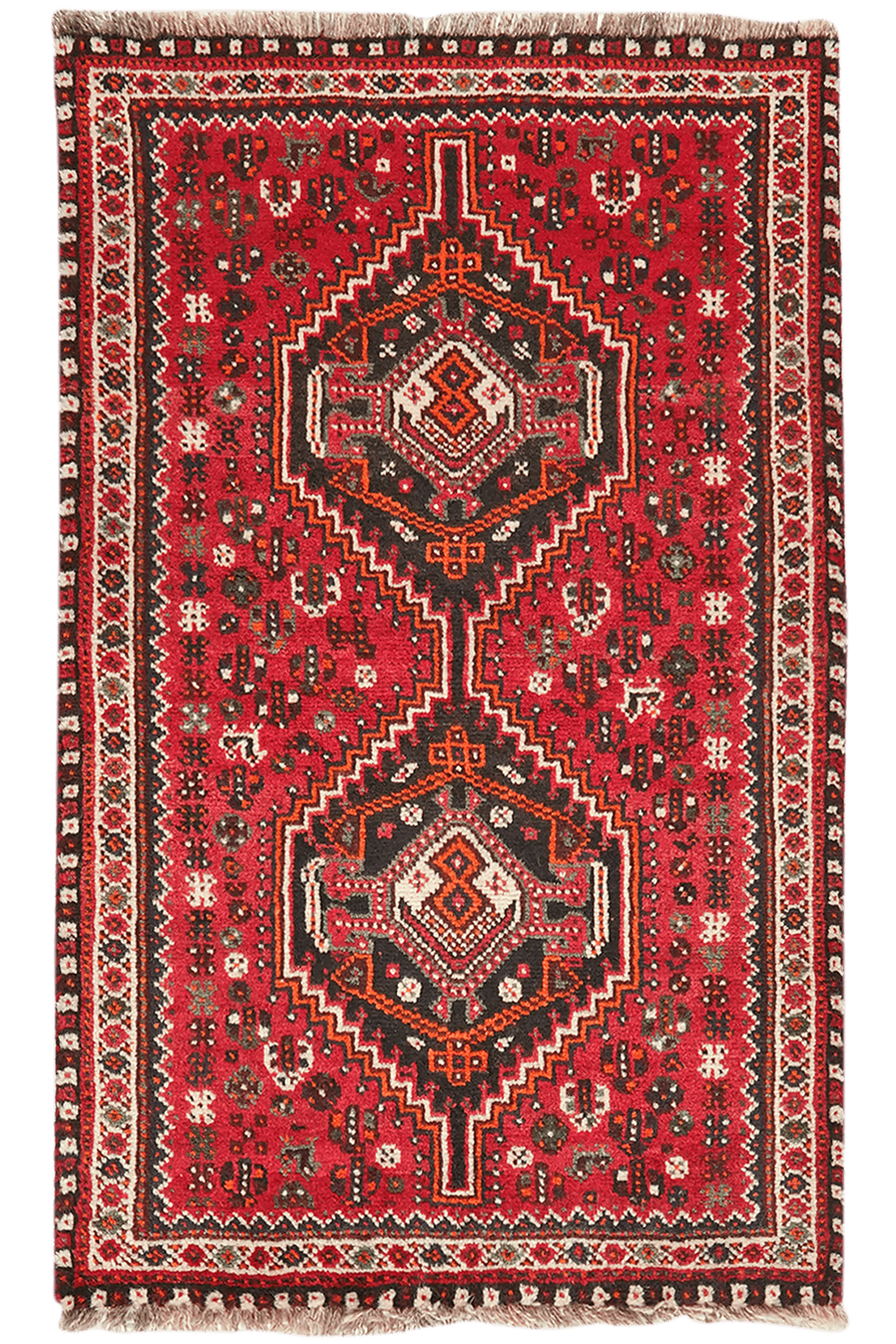 Shiraz — Hand-knotted, 82x129 cm, Red, 100% Virgin Wool | Main view