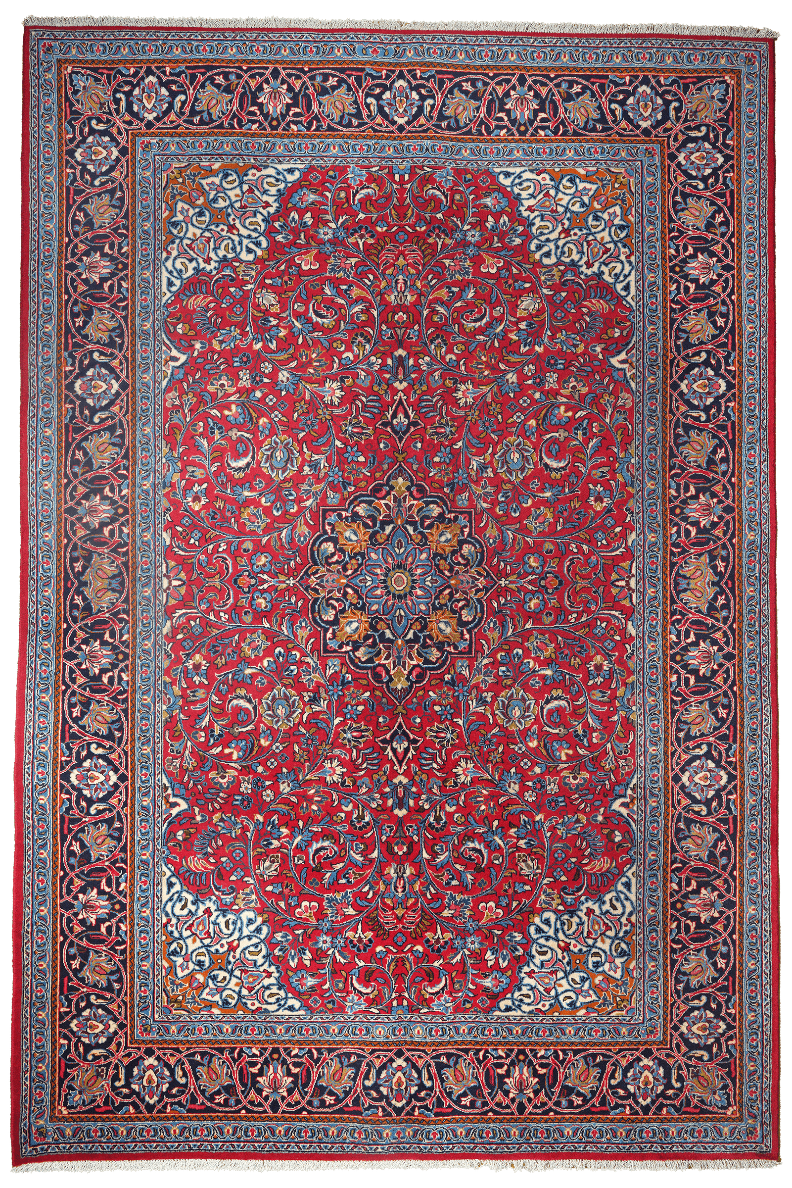 Sarough — Hand-knotted, 203x303 cm, Red, 100% Virgin Wool | Main view