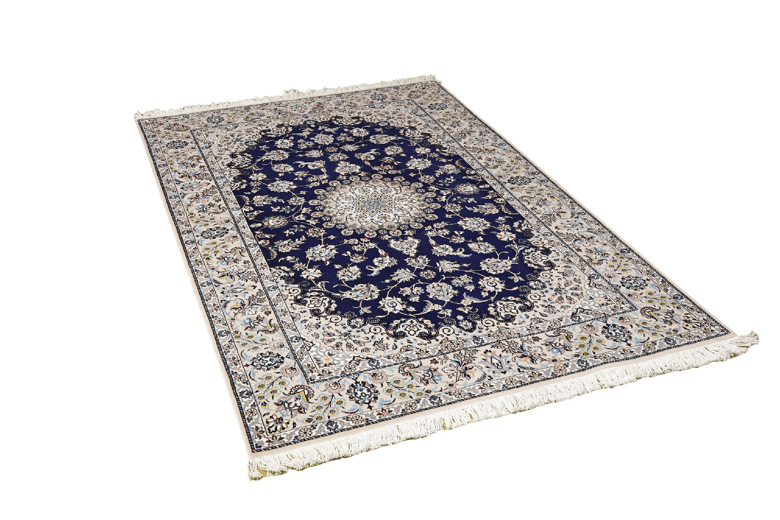 Nain 6La — Hand-knotted, 125x196 cm, Blue, 100% Virgin Wool | View 4