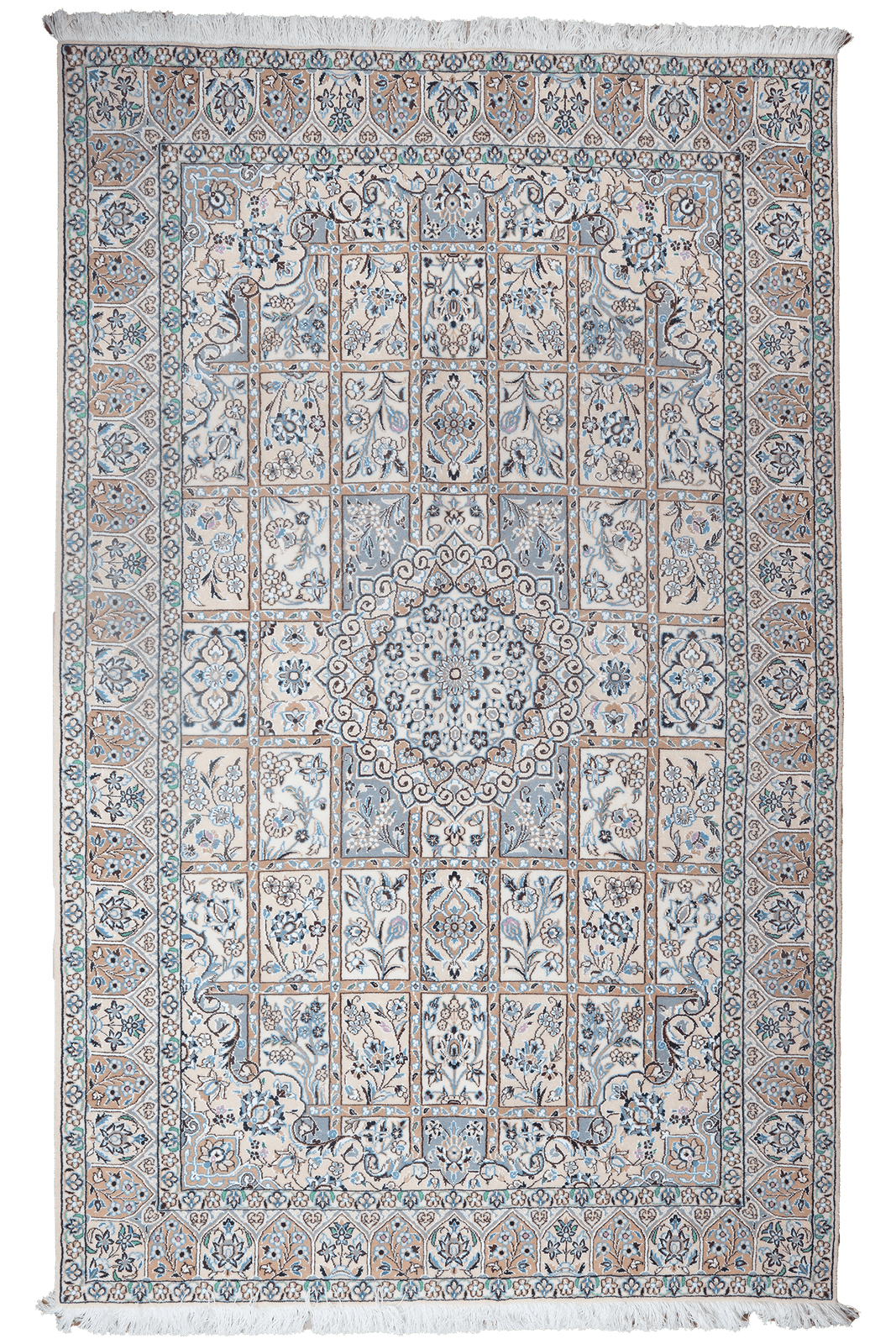 Nain 9La — Hand-knotted, 146x235 cm, Beige, 100% Virgin Wool | Main view