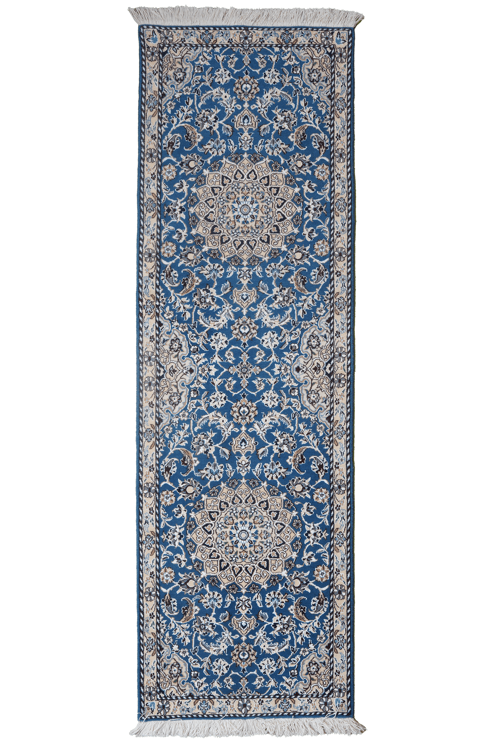 Nain 9La — Hand-knotted, 61x193 cm, Blue, 100% Virgin Wool | Main view