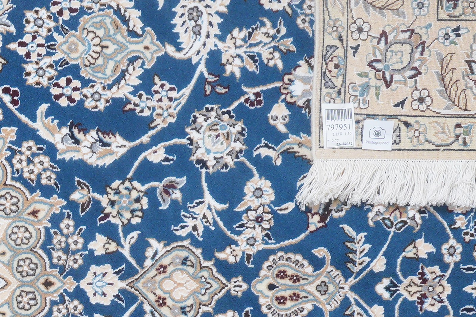 Nain 9La — Hand-knotted, 130x213 cm, Blue, 100% Virgin Wool | View 6