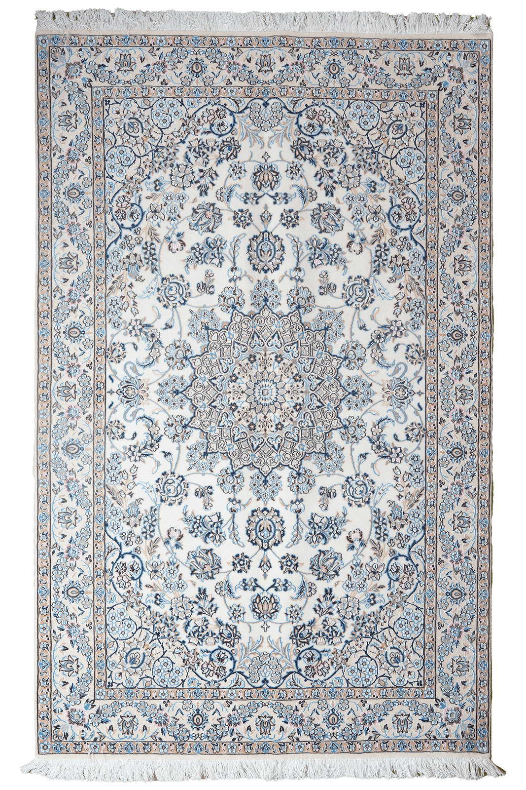Nain 9La — Hand-knotted, 129x205 cm, Beige, 100% Virgin Wool | Main view