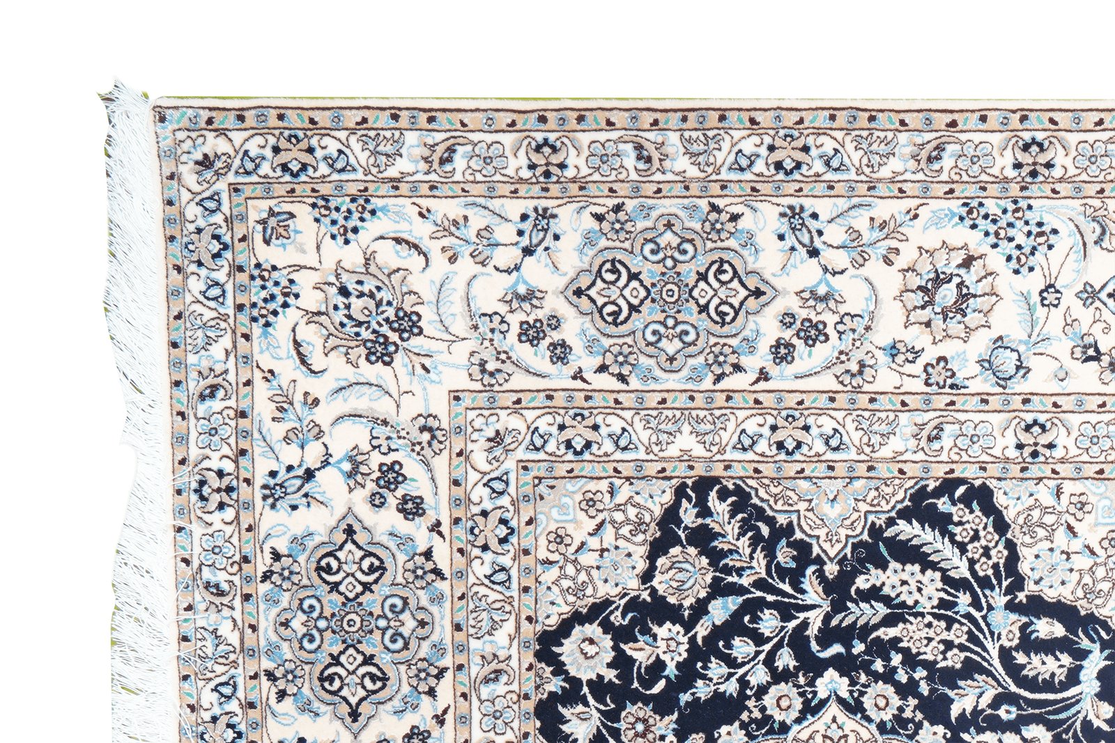 Nain 6La — Hand-knotted, 210x304 cm, Blue, 100% Virgin Wool | View 3