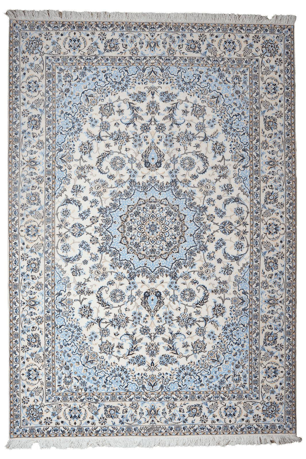 Nain 6La — Hand-knotted, 161x233 cm, Beige, 100% Virgin Wool | Main view