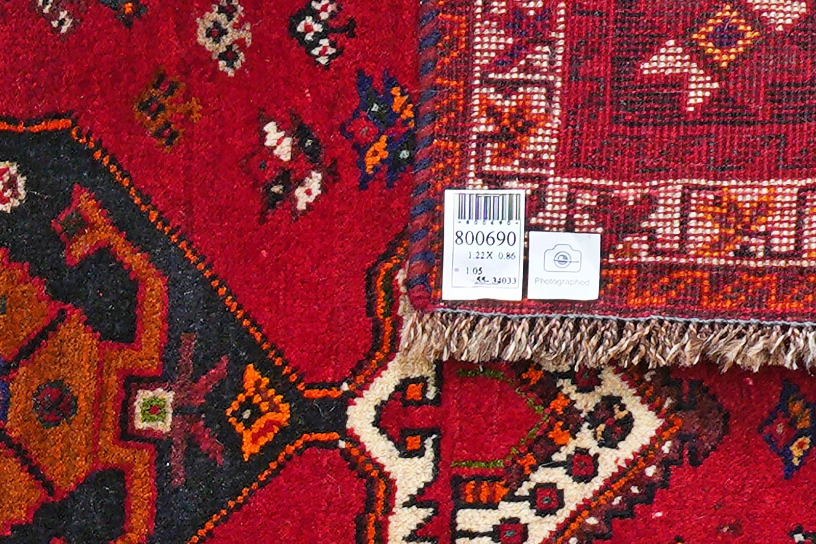 Gashgai — Hand-knotted, 86x122 cm, Red, 100% Virgin Wool | View 6