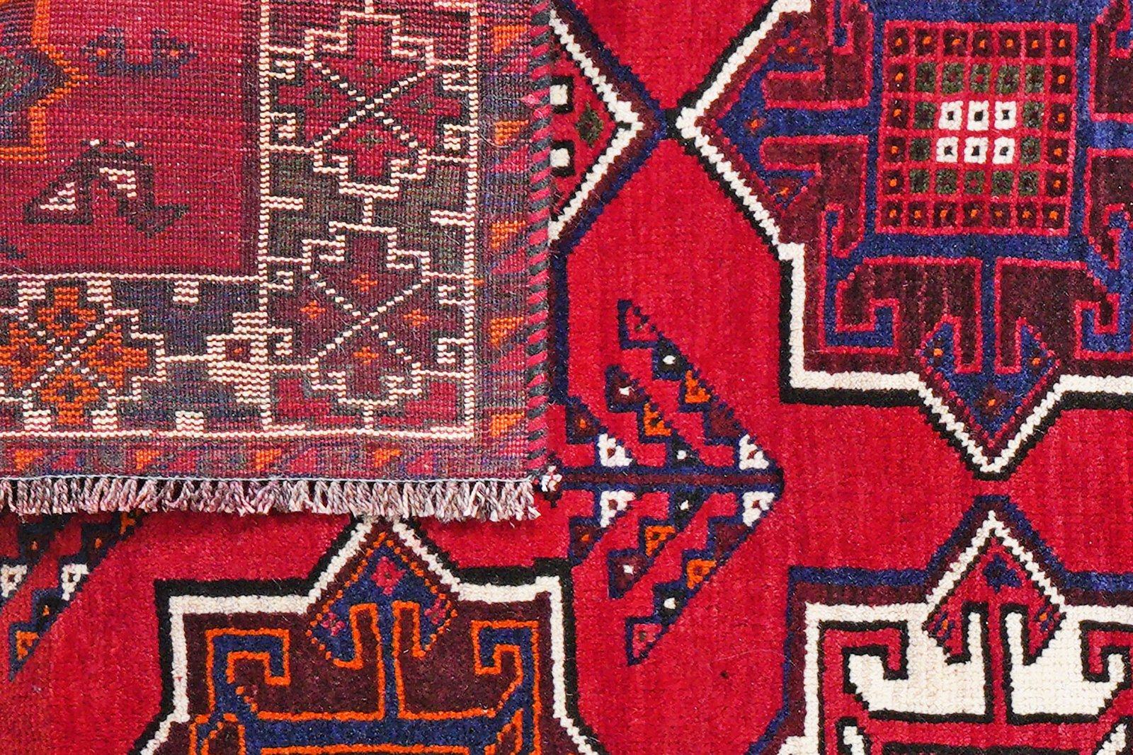 Gashgai — Hand-knotted, 157x242 cm, Red, 100% Virgin Wool | View 7