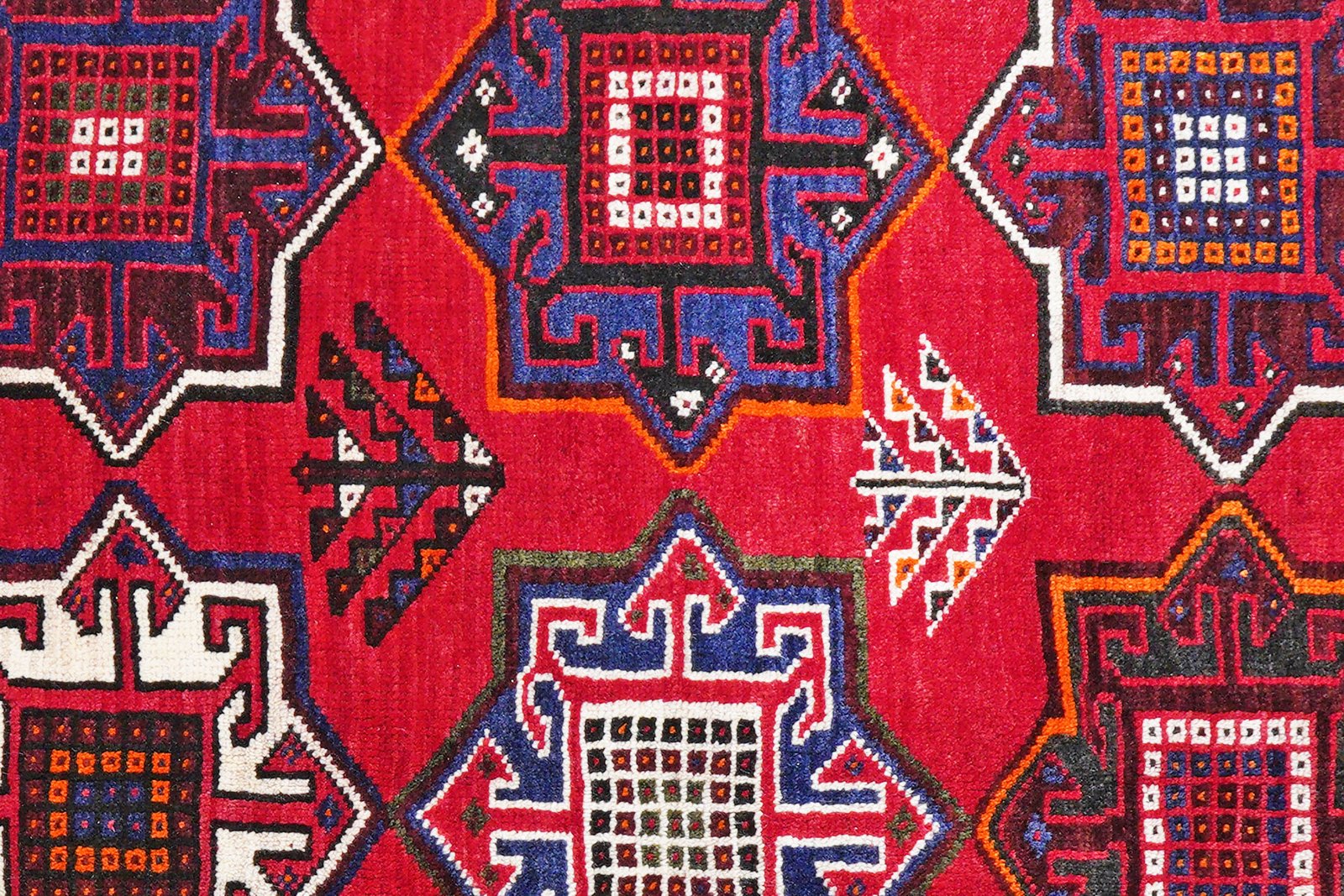 Gashgai — Hand-knotted, 157x242 cm, Red, 100% Virgin Wool | View 8