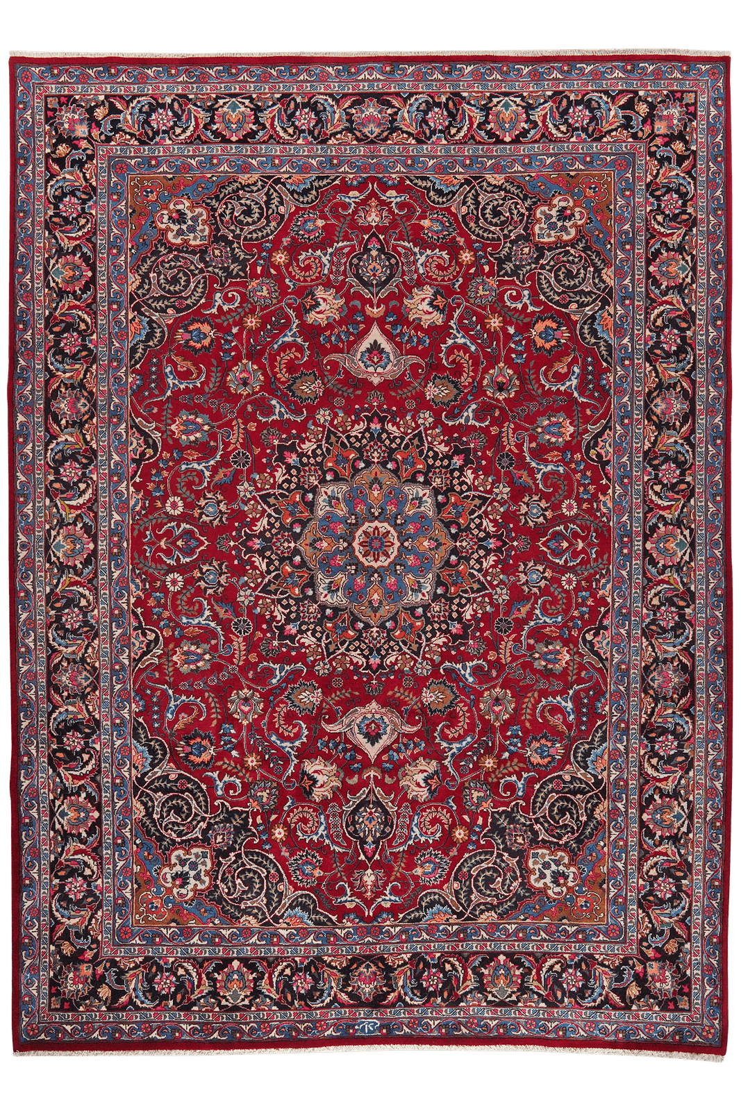 Mashad — Hand-knotted, 246x338 cm, Red, 100% Virgin Wool | Main view