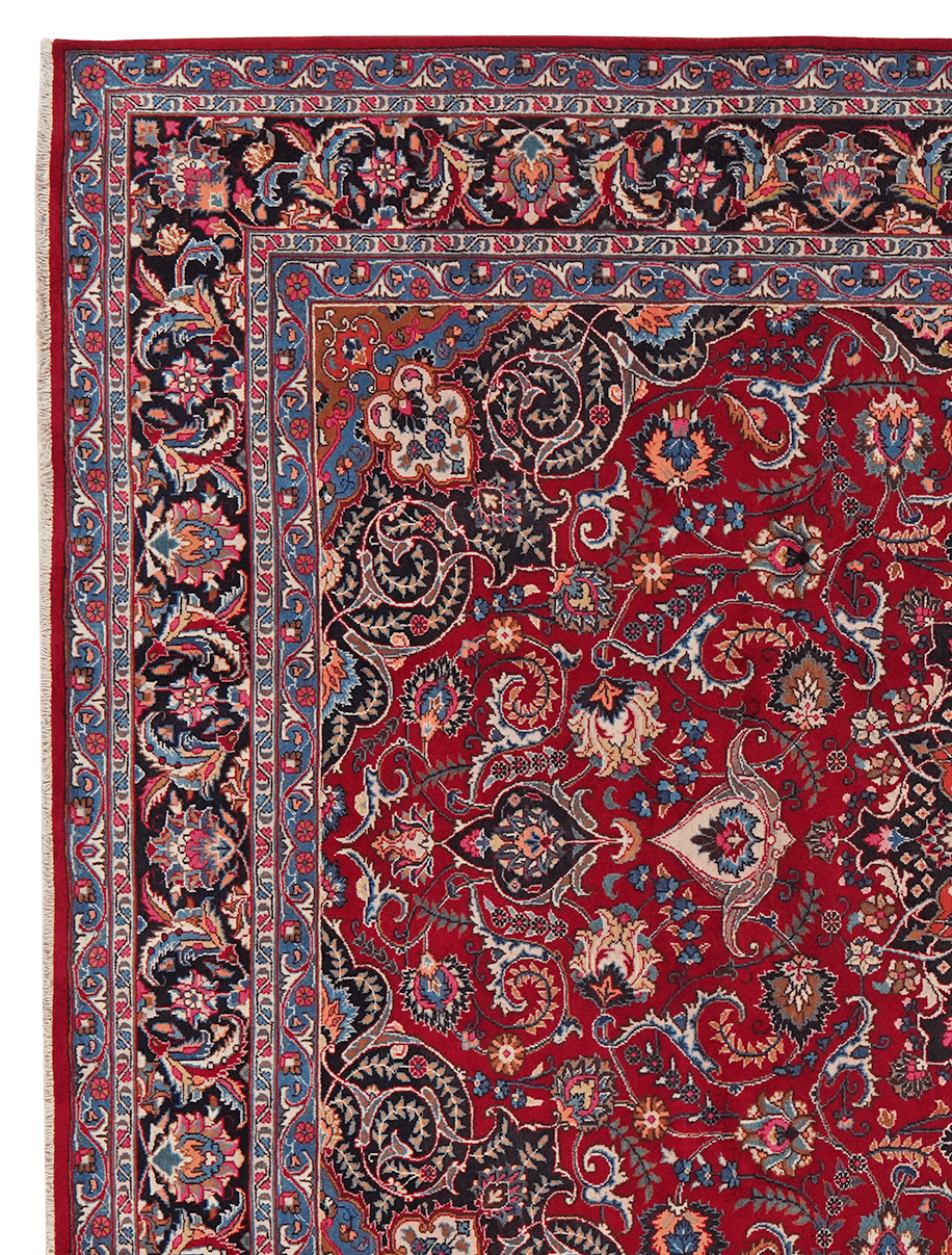 Mashad — Hand-knotted, 246x338 cm, Red, 100% Virgin Wool | View 3
