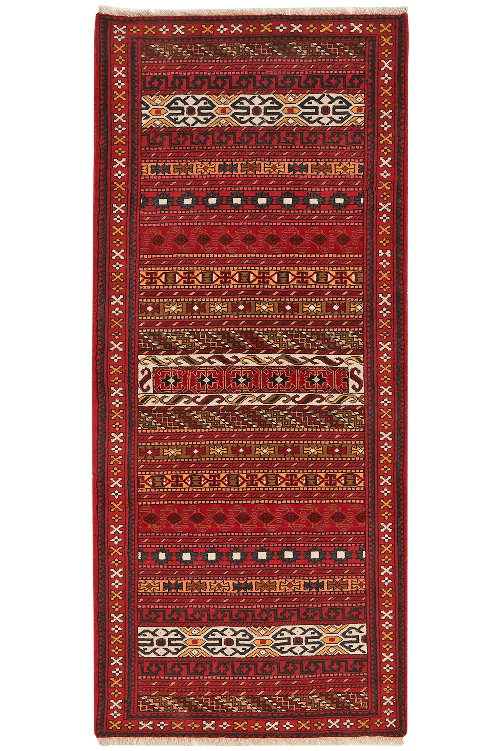 Turkman — Hand-knotted, 82x190 cm, Red, 100% Virgin Wool | Main view