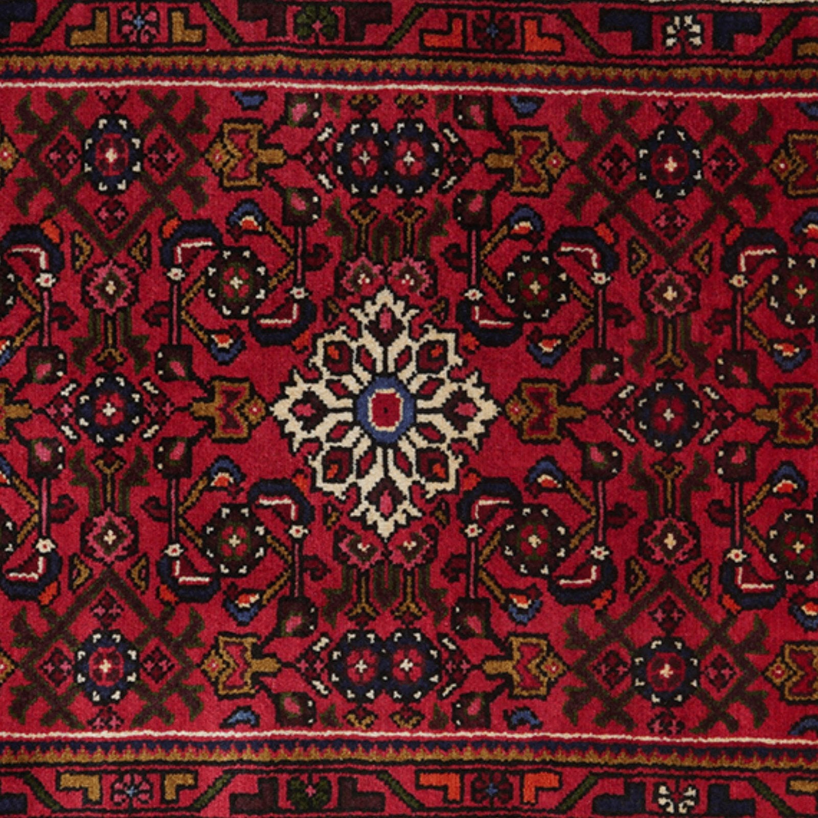 Hosseinabad — Hand-knotted, 94x318 cm, Red, 100% Virgin Wool | View 4