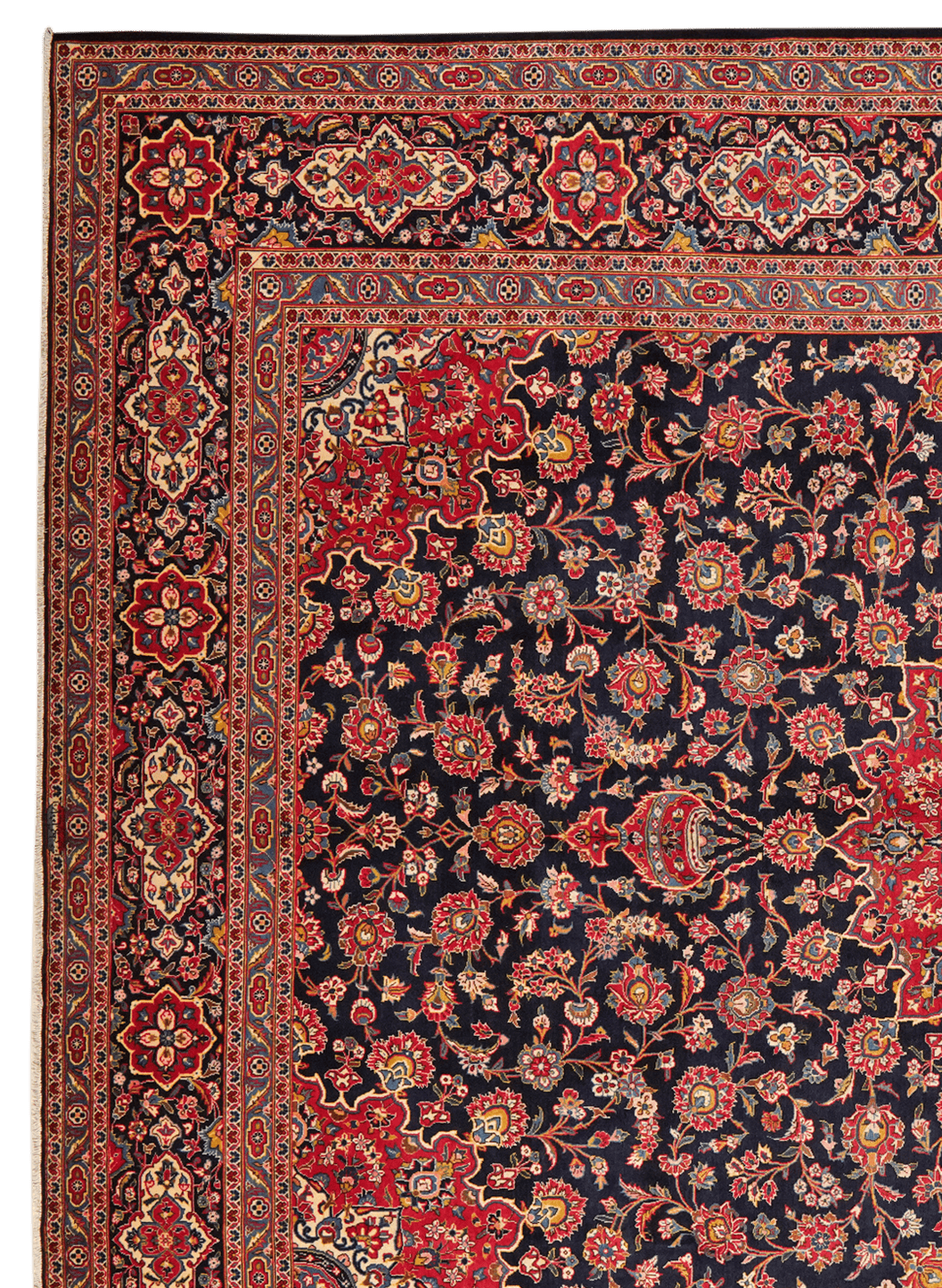 Kashan — Hand-knotted, 317x399 cm, Blue, 100% Virgin Wool | View 3