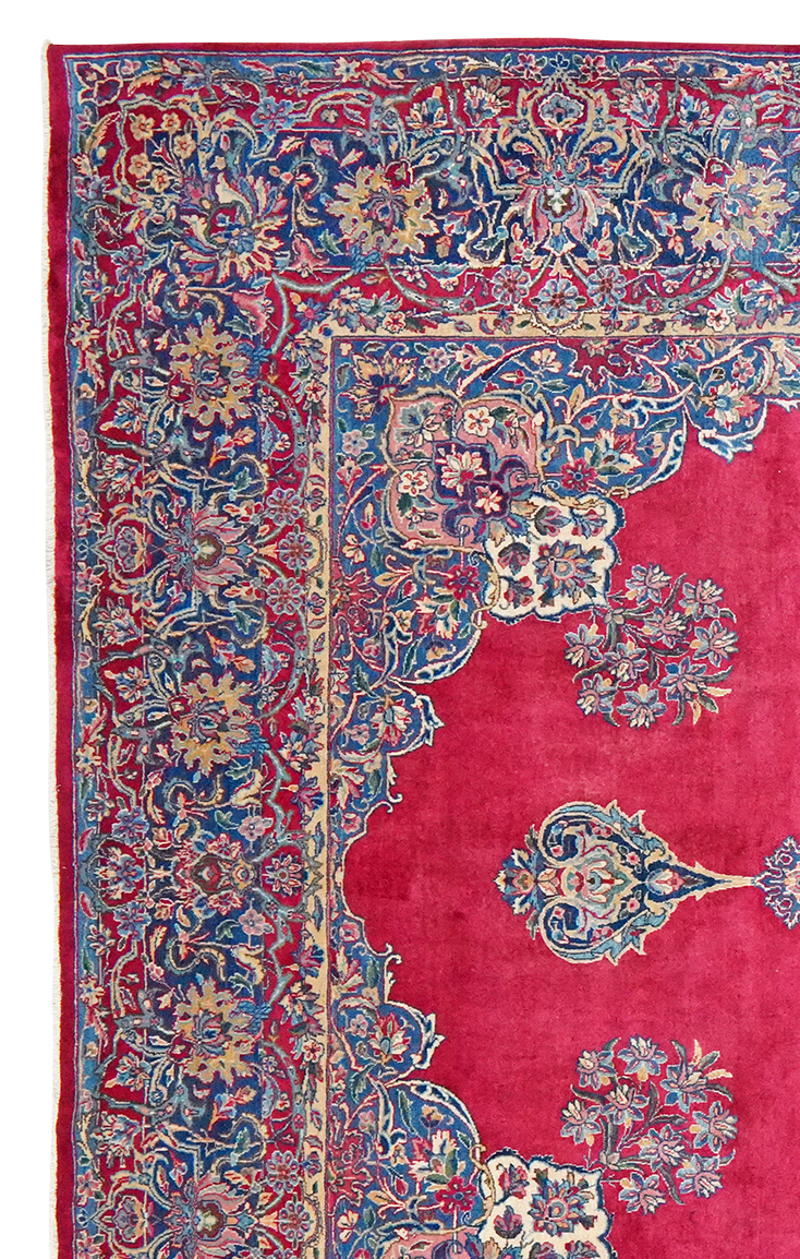 Kirman — Hand-knotted, 250x359 cm, Red, 100% Virgin Wool | View 3
