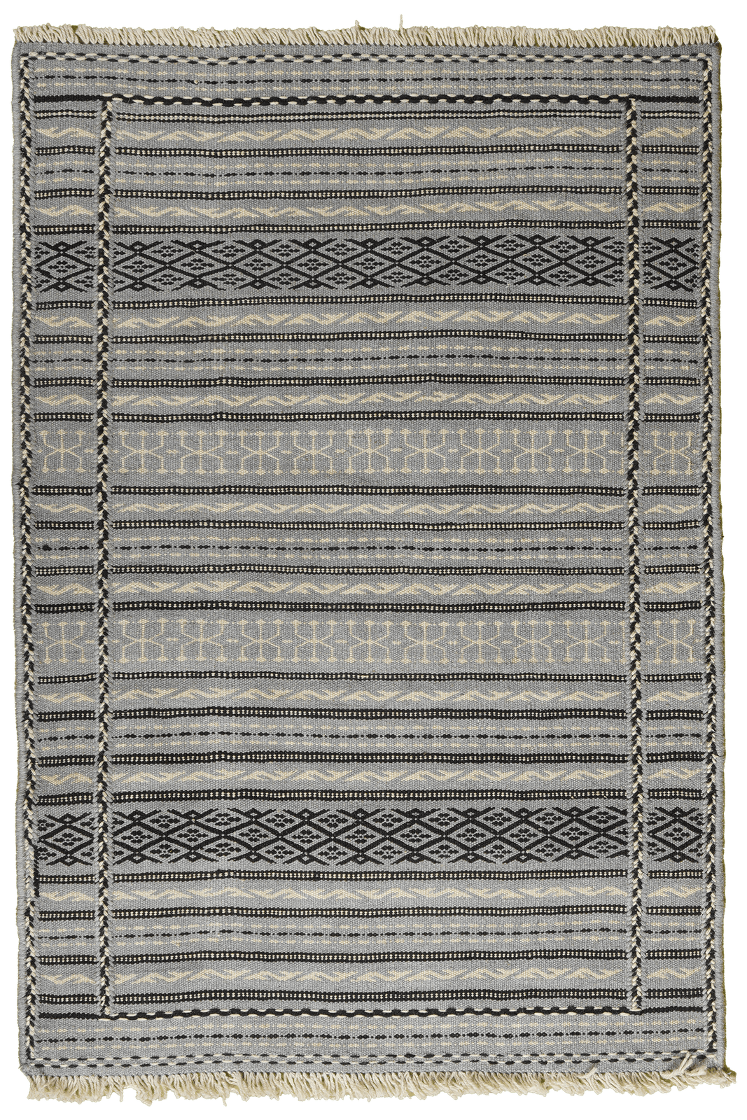 Kelim Kordi — Handmade, 83x121 cm, Grey, 100% Virgin Wool | Main view