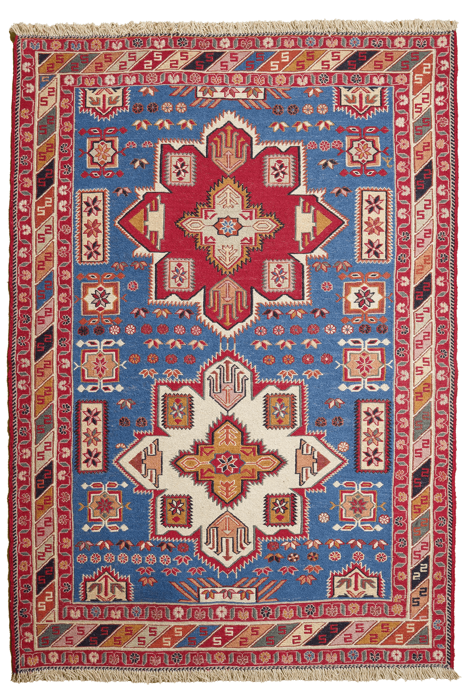 Sumak Shahsavan — Handmade, 108x154 cm, Blue, 100% Virgin Wool | Main view