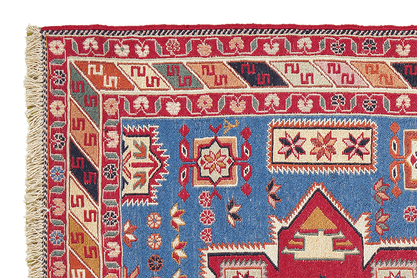 Sumak Shahsavan — Handmade, 108x154 cm, Blue, 100% Virgin Wool | View 3
