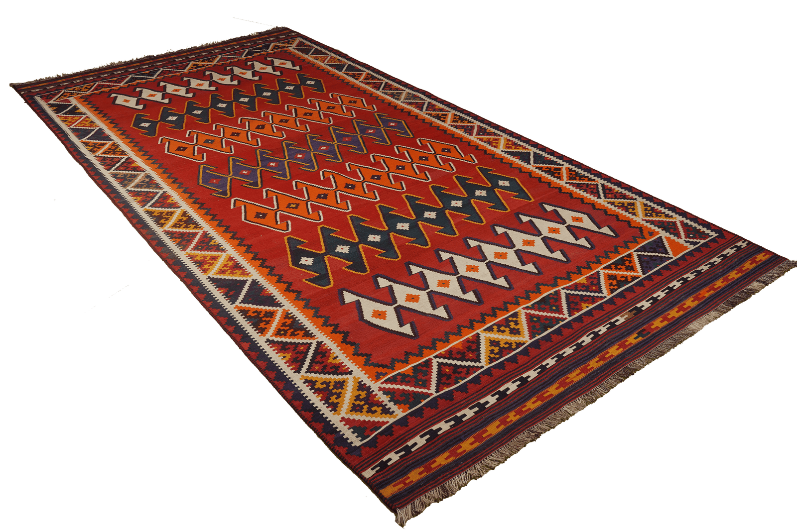 Kelim Gashgai Old — Handmade, 165x310 cm, Red, 100% Virgin Wool | View 4