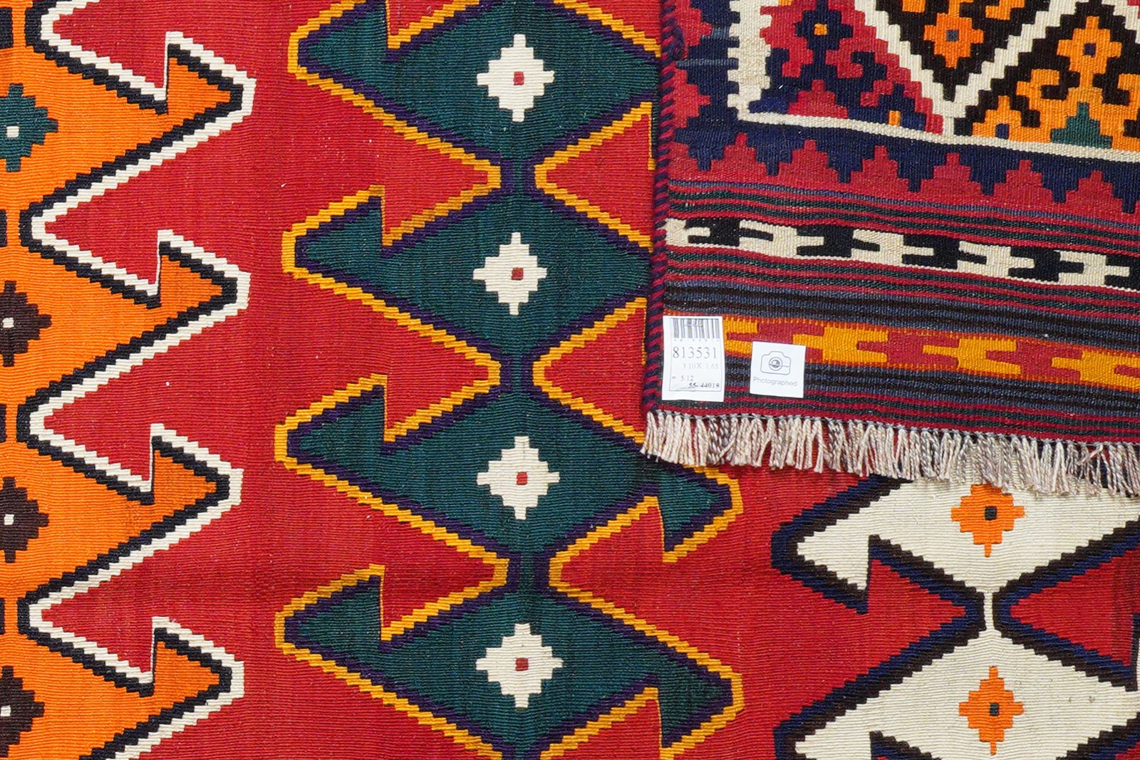Kelim Gashgai Old — Handmade, 165x310 cm, Red, 100% Virgin Wool | View 5
