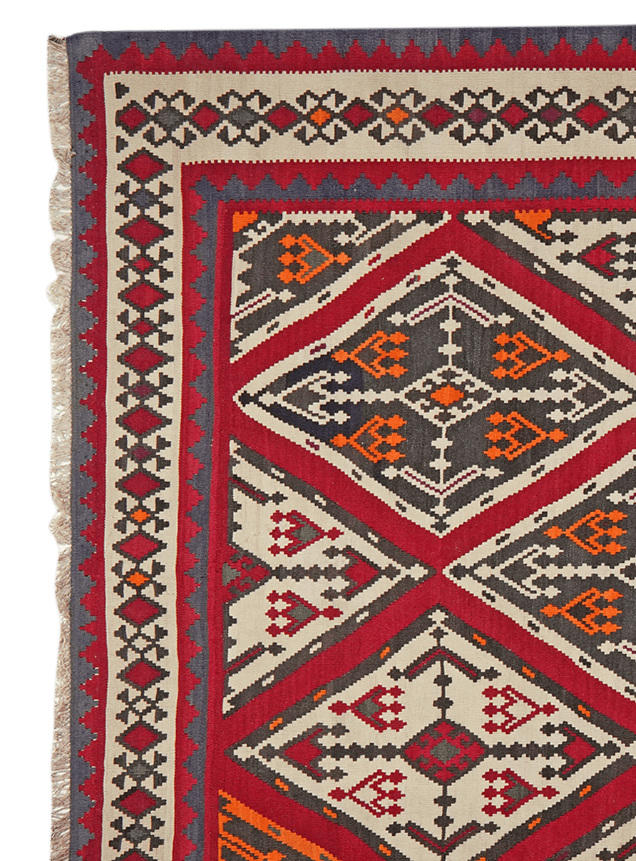 Kelim Gashgai Old — Handmade, 179x272 cm, Red, 100% Virgin Wool | View 3