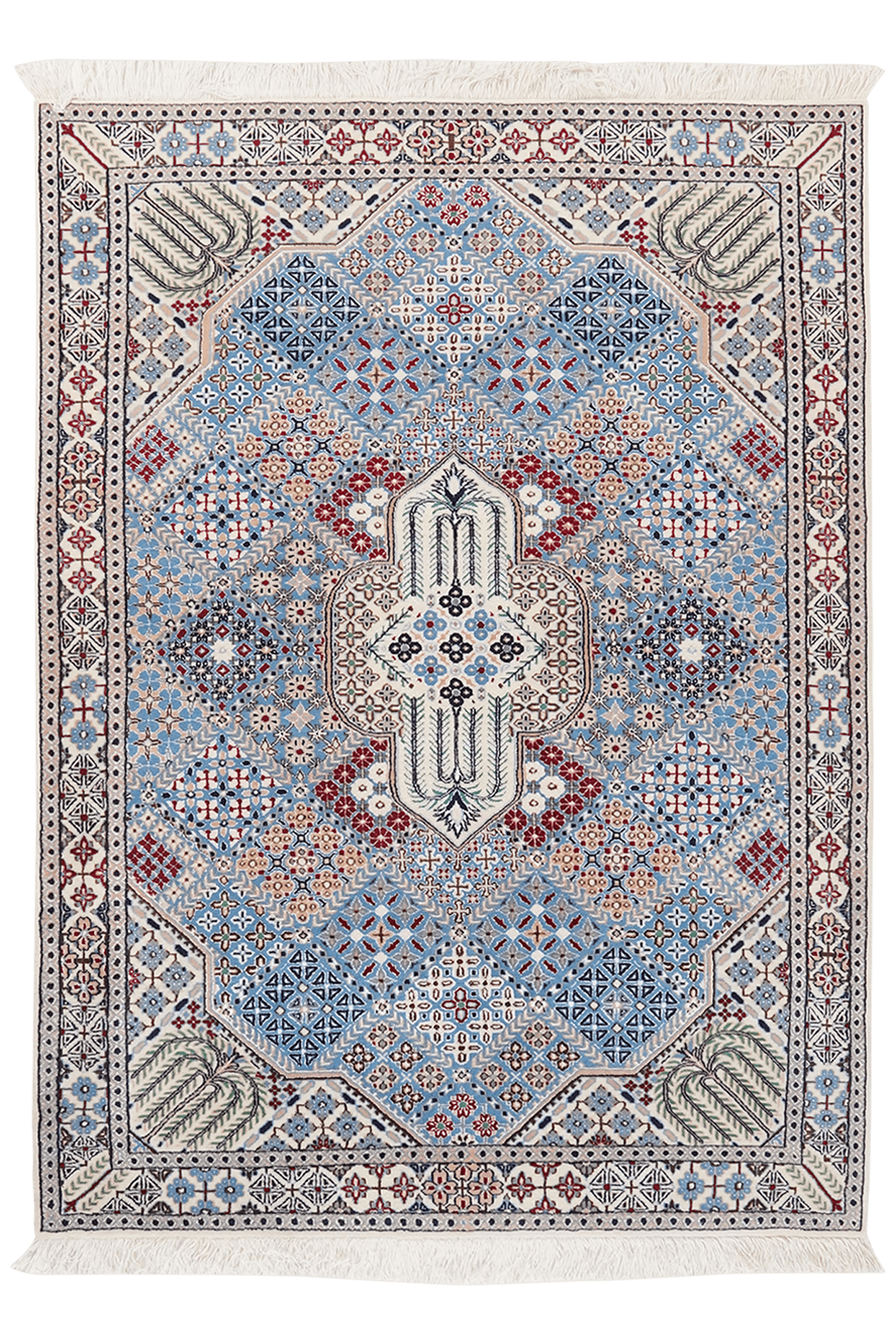 Nain 6La — Hand-knotted, 105x144 cm, Blue, 100% Virgin Wool | Main view