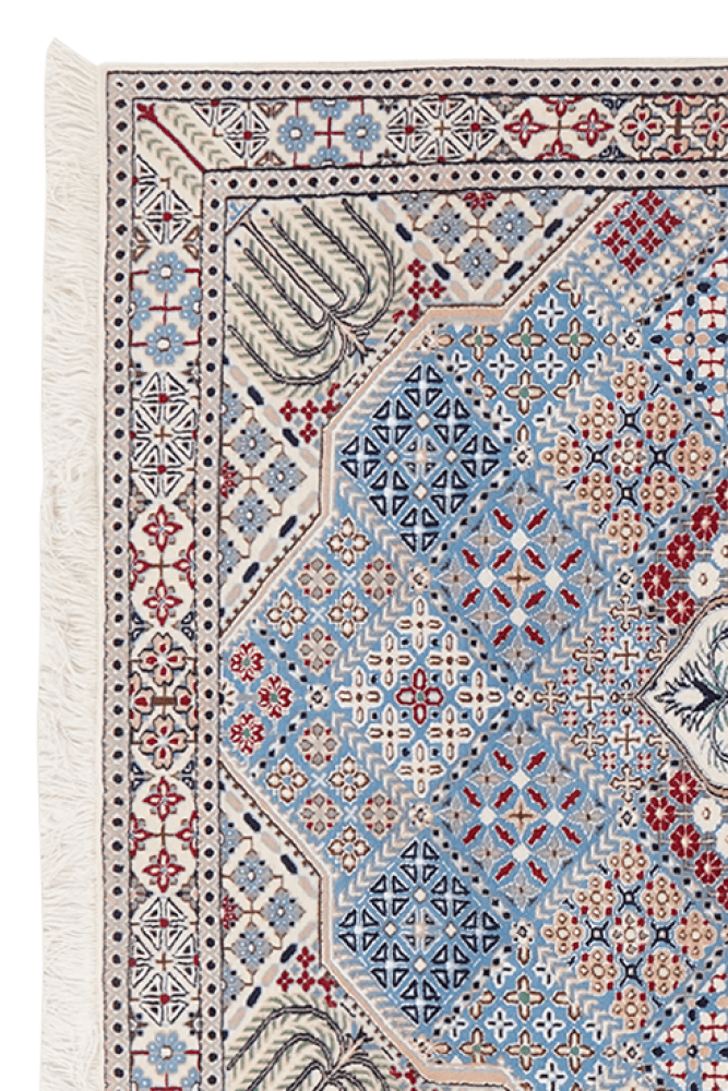 Nain 6La — Hand-knotted, 105x144 cm, Blue, 100% Virgin Wool | View 3