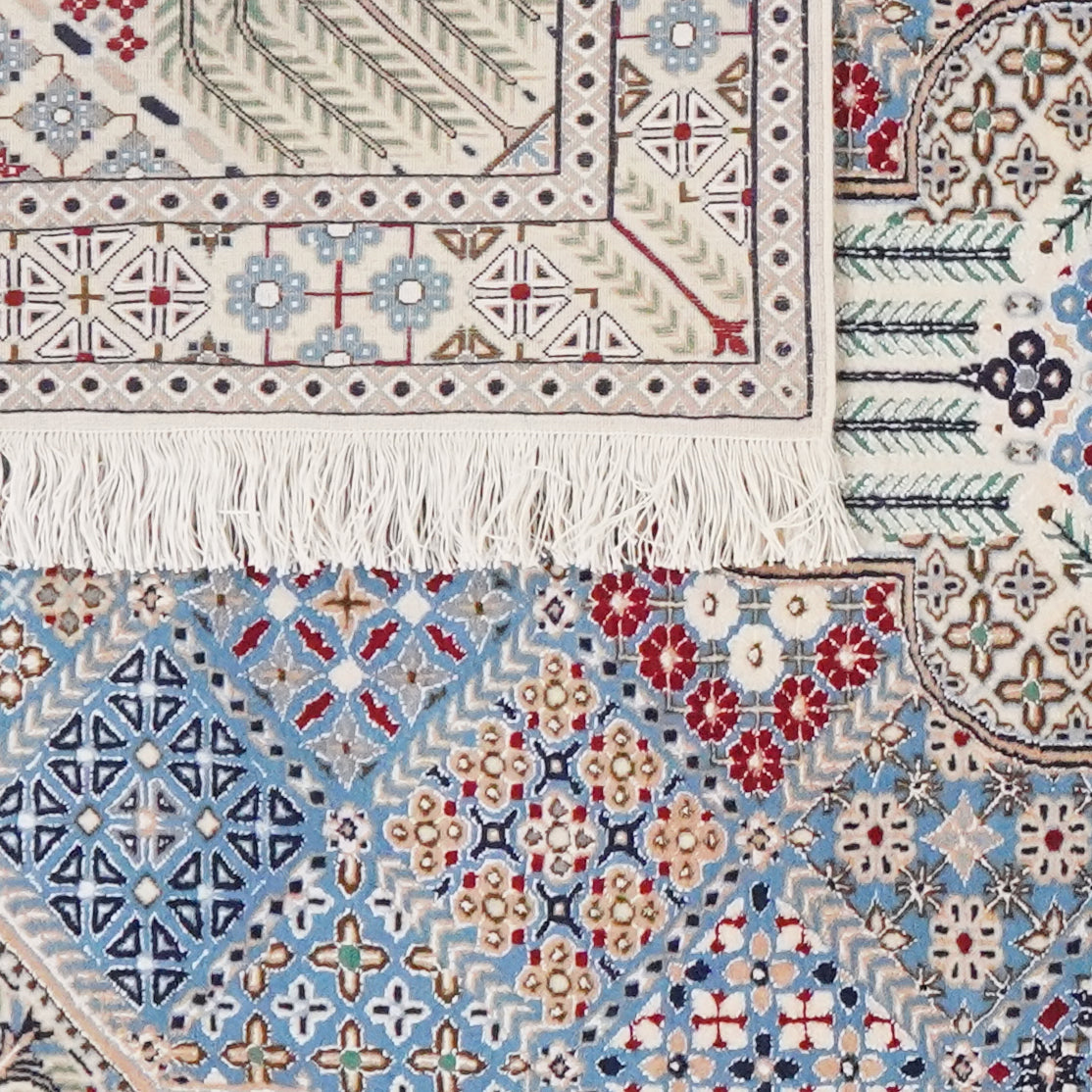 Nain 6La — Hand-knotted, 105x144 cm, Blue, 100% Virgin Wool | View 6