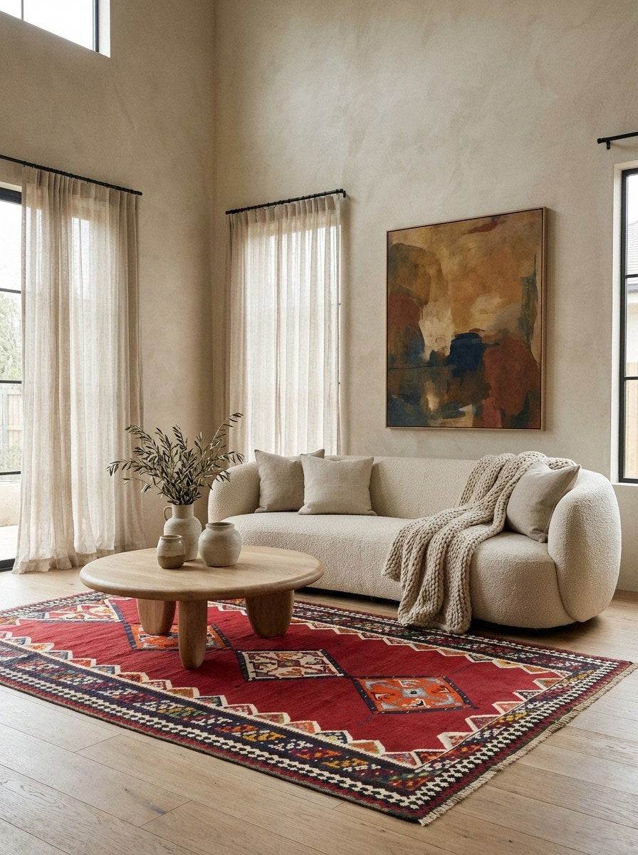 Kelim Gashgai Old — Handgefertigt, 279x161 cm, Bunt, 100% Virgin Wool | Detail view