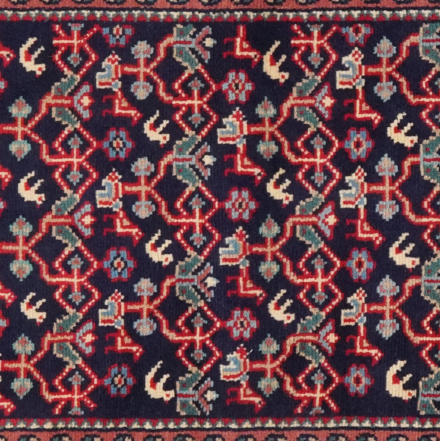 Assadabad — Hand-knotted, 72x236 cm, Blue, 100% Virgin Wool | View 4