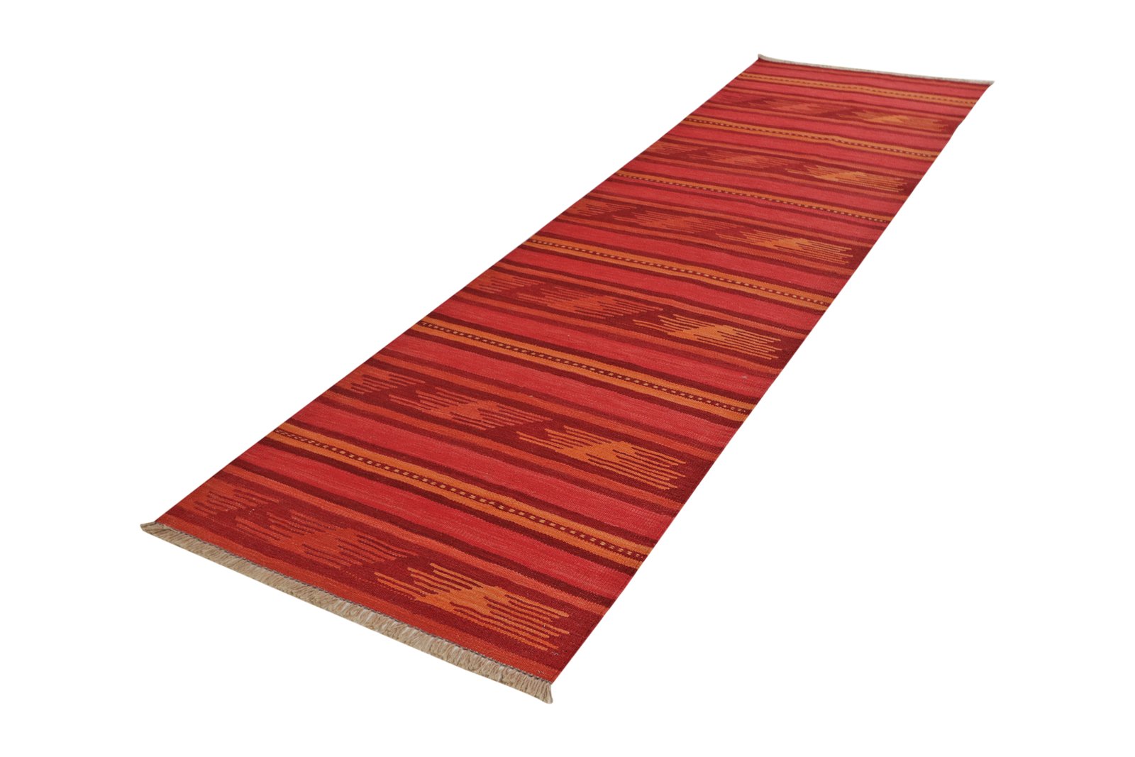Kelim Gashgai — Handmade, 84x291 cm, Pink, 100% Virgin Wool | View 5