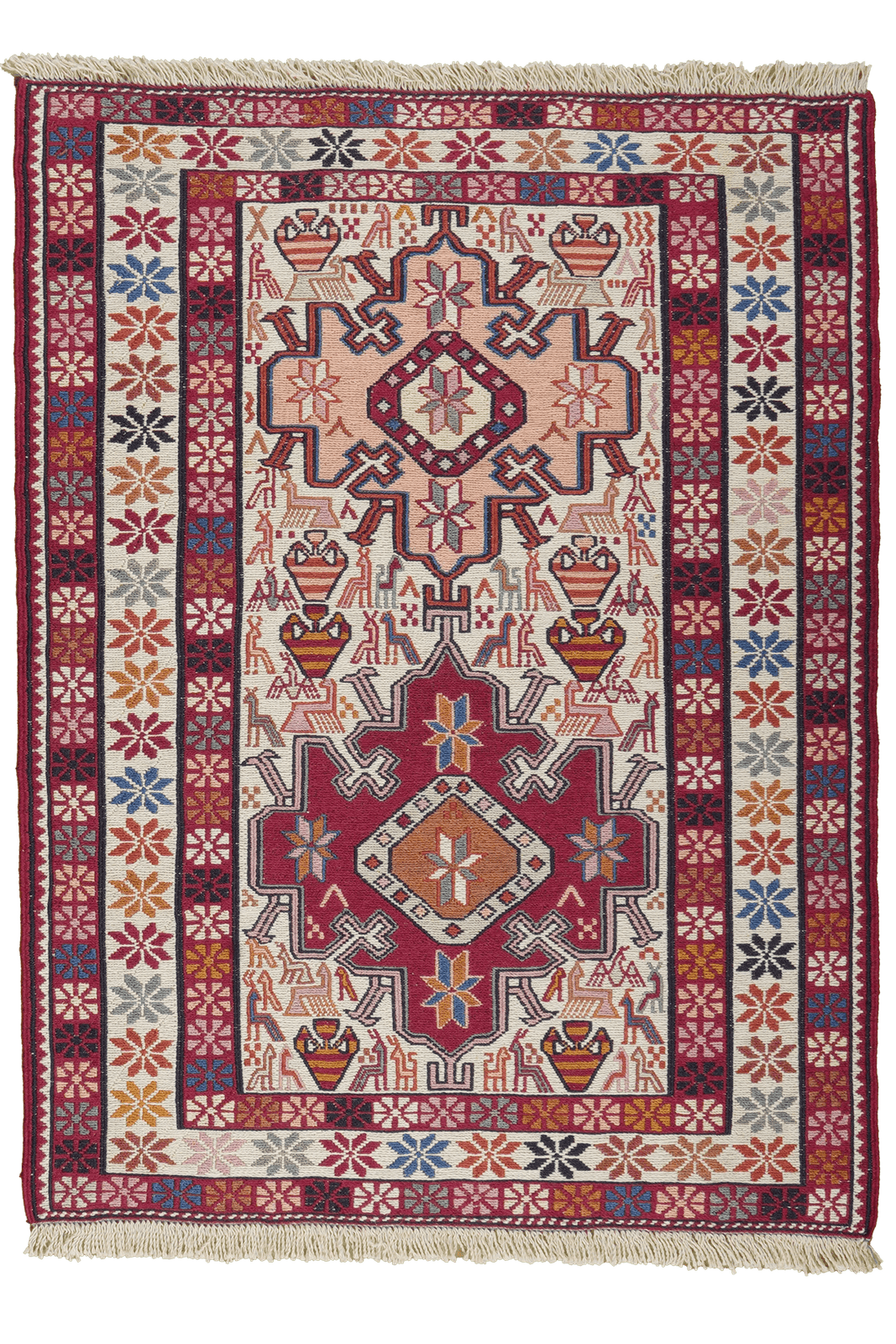 Sumak Shahsavan — Handmade, 78x103 cm, Beige, 100% Virgin Wool | Main view